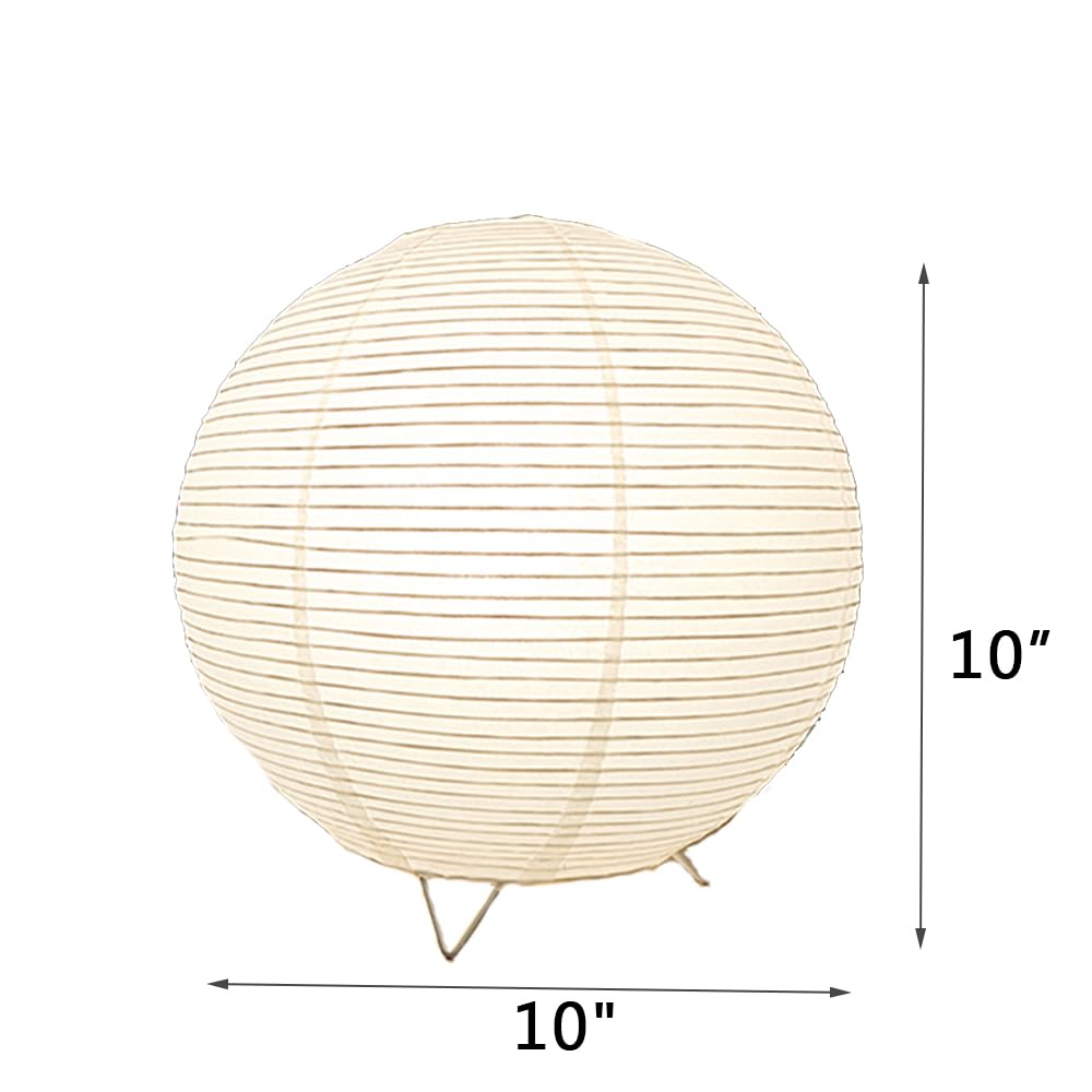 Archi Table Lamp - Modern Standing Lamp with Rice Paper Shade for Bedroom & Living Room Decor - Elegant Ball Design for Cozy Ambiance | Perfect for Nightstands, Reading Nooks and Home Office Lighting