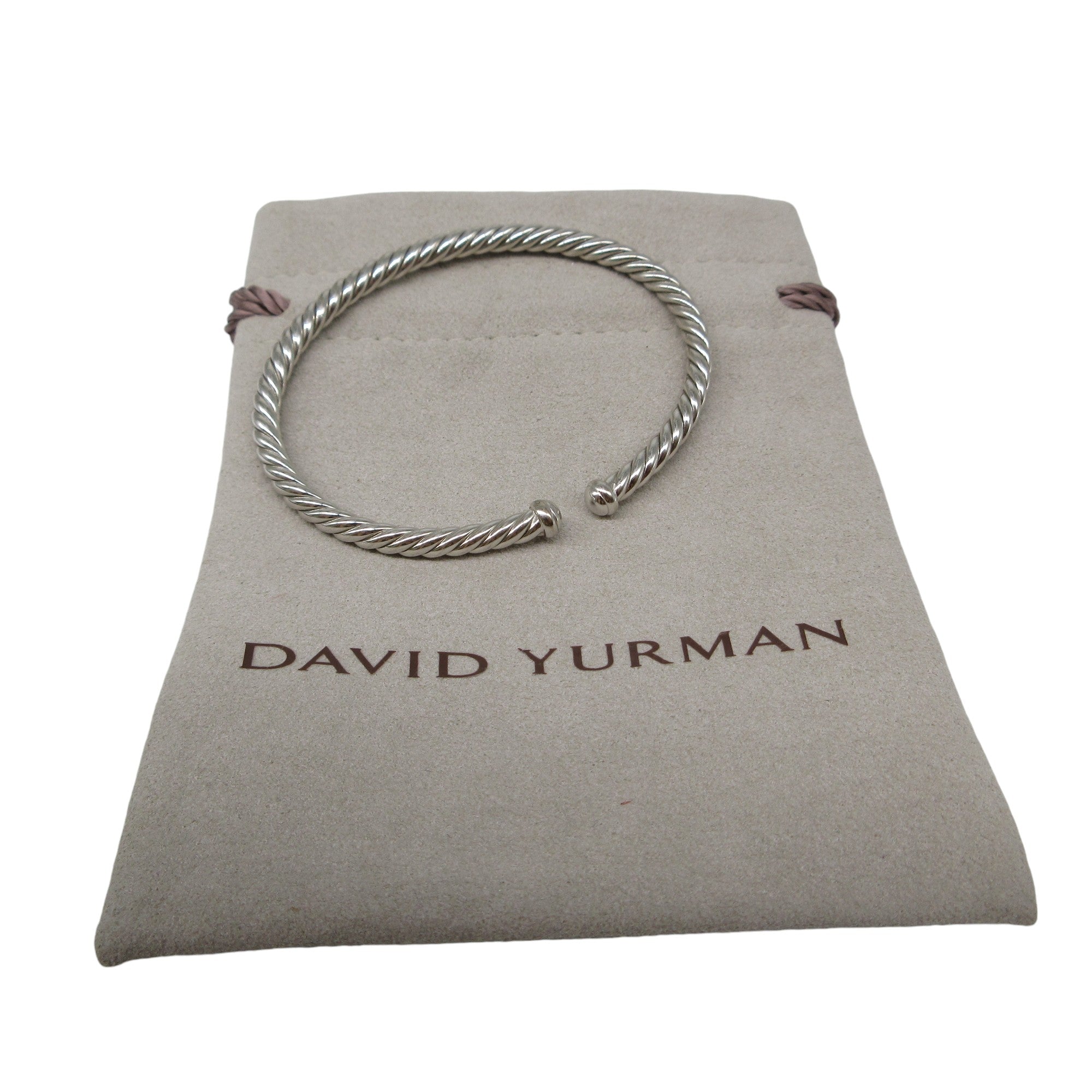 David Yurman 18K White Gold 4mm Cable Flex Bracelet for Women - Luxury Adjustable Tennis Bracelet for Everyday Wear & Special Occasions