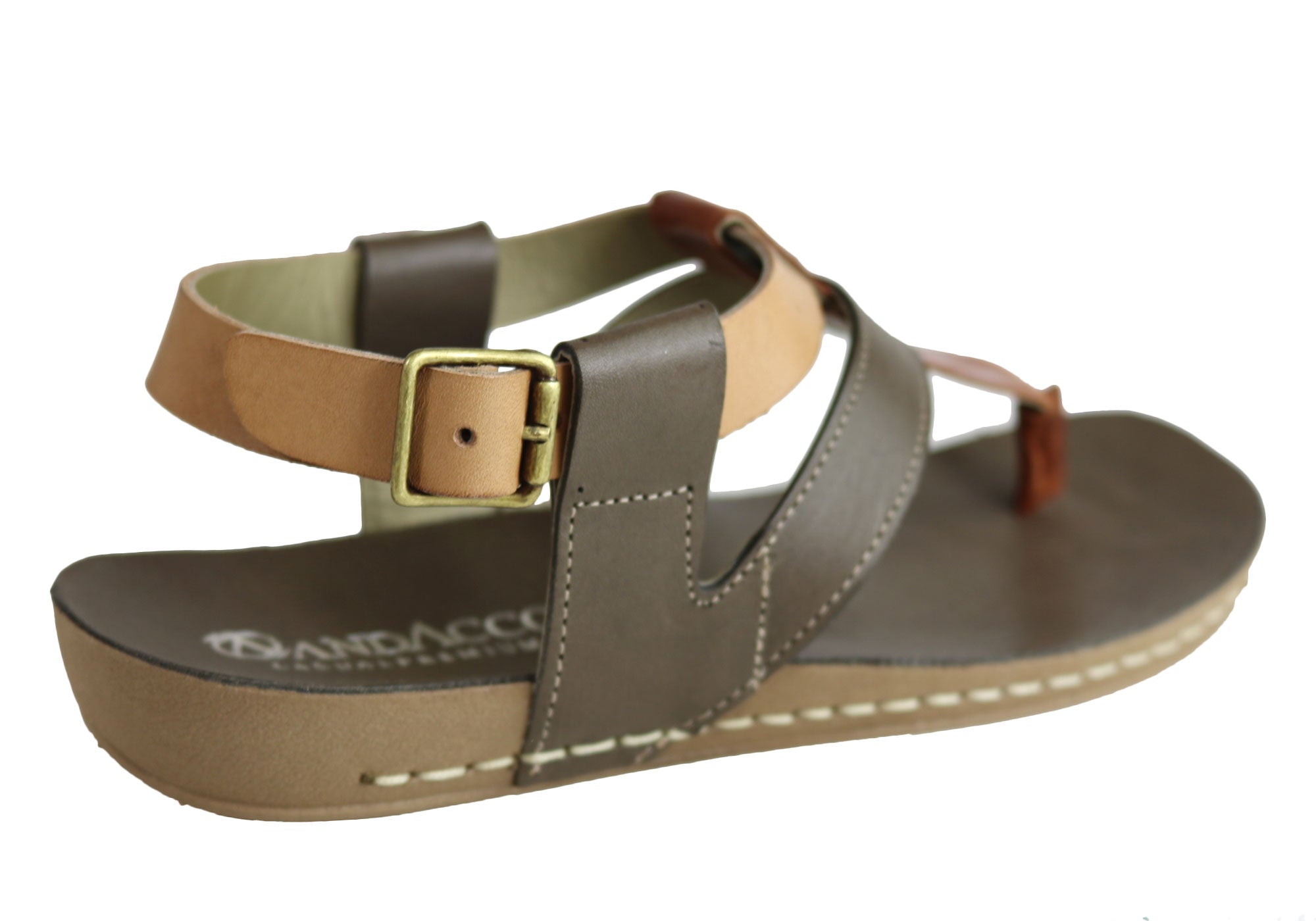 Andacco Yory Women's Comfortable Flat Leather Sandals - Brazilian Made Casual Shoes for Walking, Travel & Summer Outfits