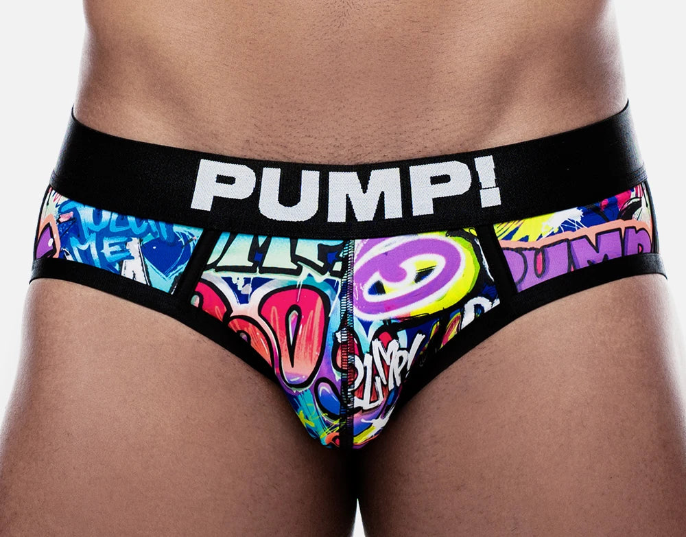PUMP! Drip Brief Graffiti - Trendy Hip-Hop Streetwear Underwear for Men | Perfect for Urban Fashion & Hip-Hop Dance Performances