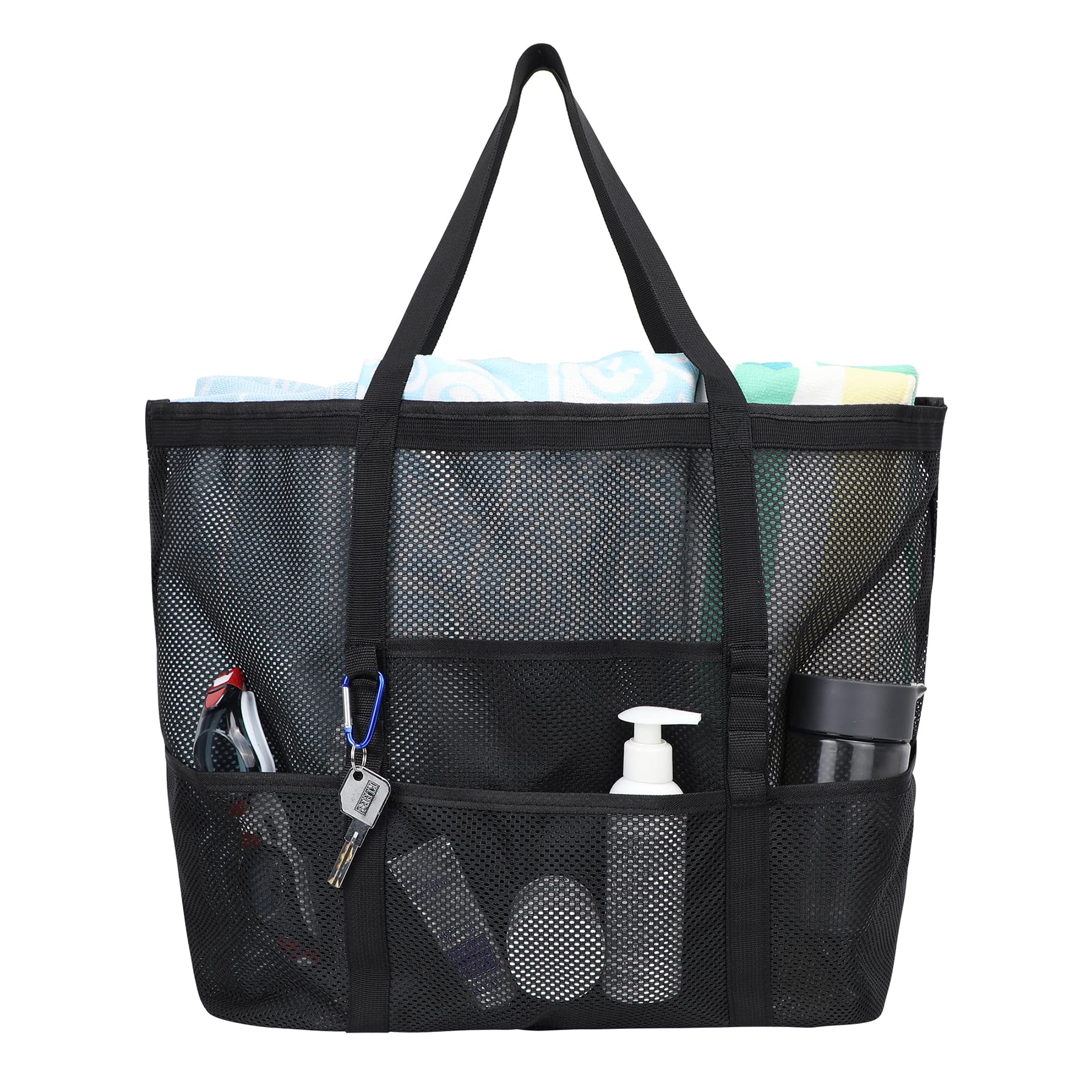 **Zando Oversized Mesh Beach Tote Bag for Women - Extra Large Foldable Swim Bag with Pockets, Perfect for Pool, Beach, Travel & Shopping**