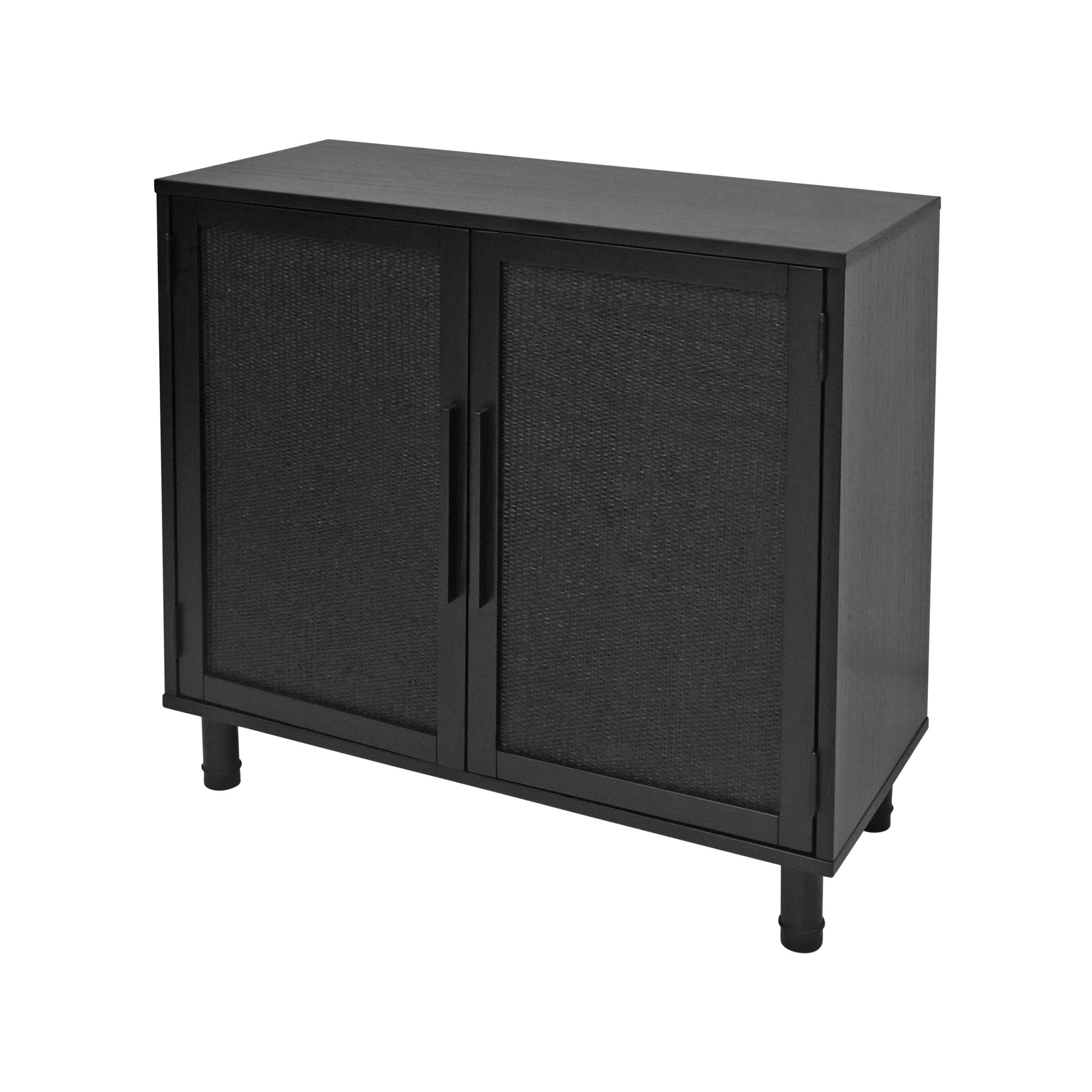 Delancey Black 2-Door Storage Cabinet - Modern Wardrobe for Bedroom, Living Room & Office Organization