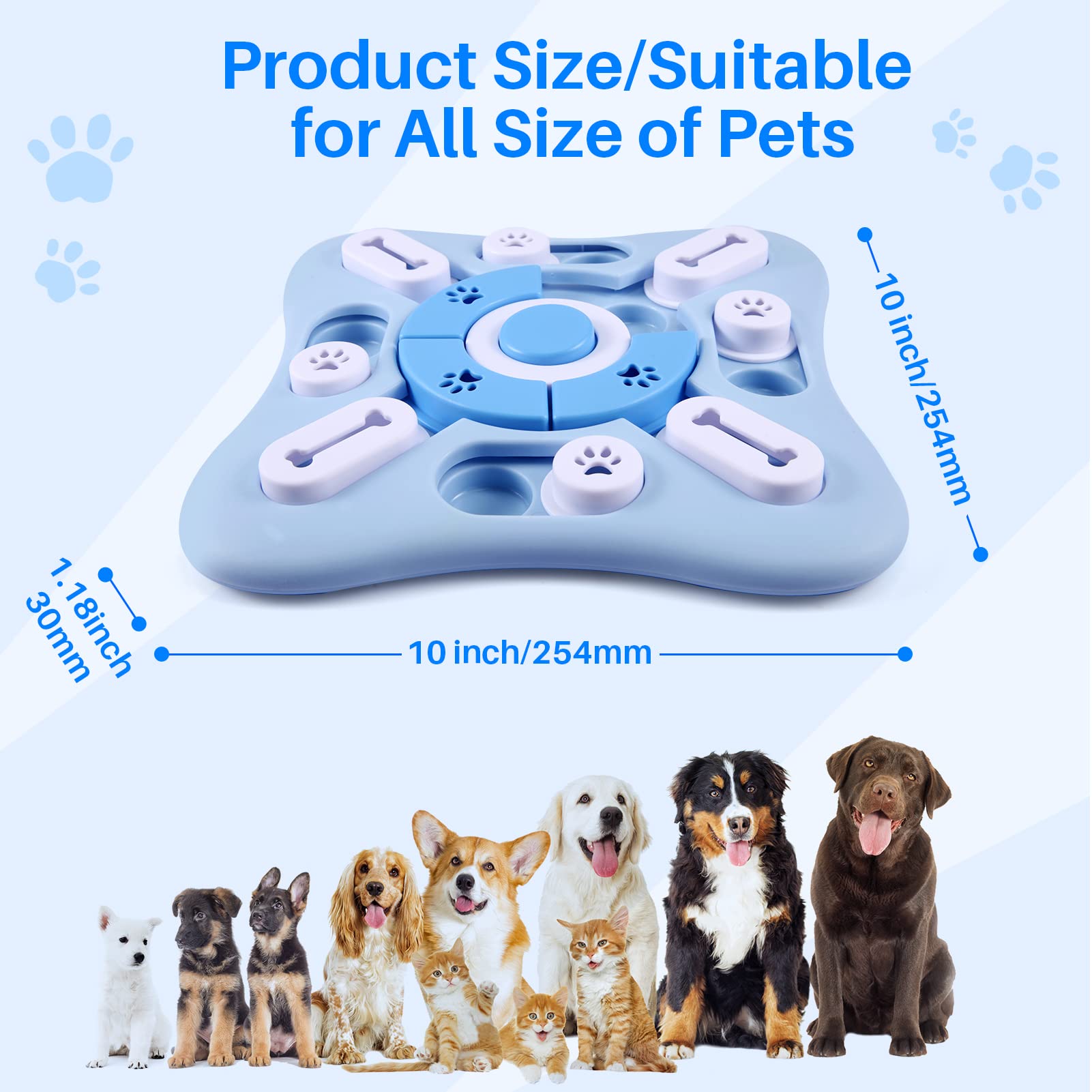 Interactive Dog Puzzle Toys for Large, Medium & Small Dogs - Mental Stimulation & Training Enrichment Toys with Squeaker - Treat Dispensing Chew Toys for Smart Dogs, Puppies & Cats - Perfect for Boredom Relief & Indoor Playtime