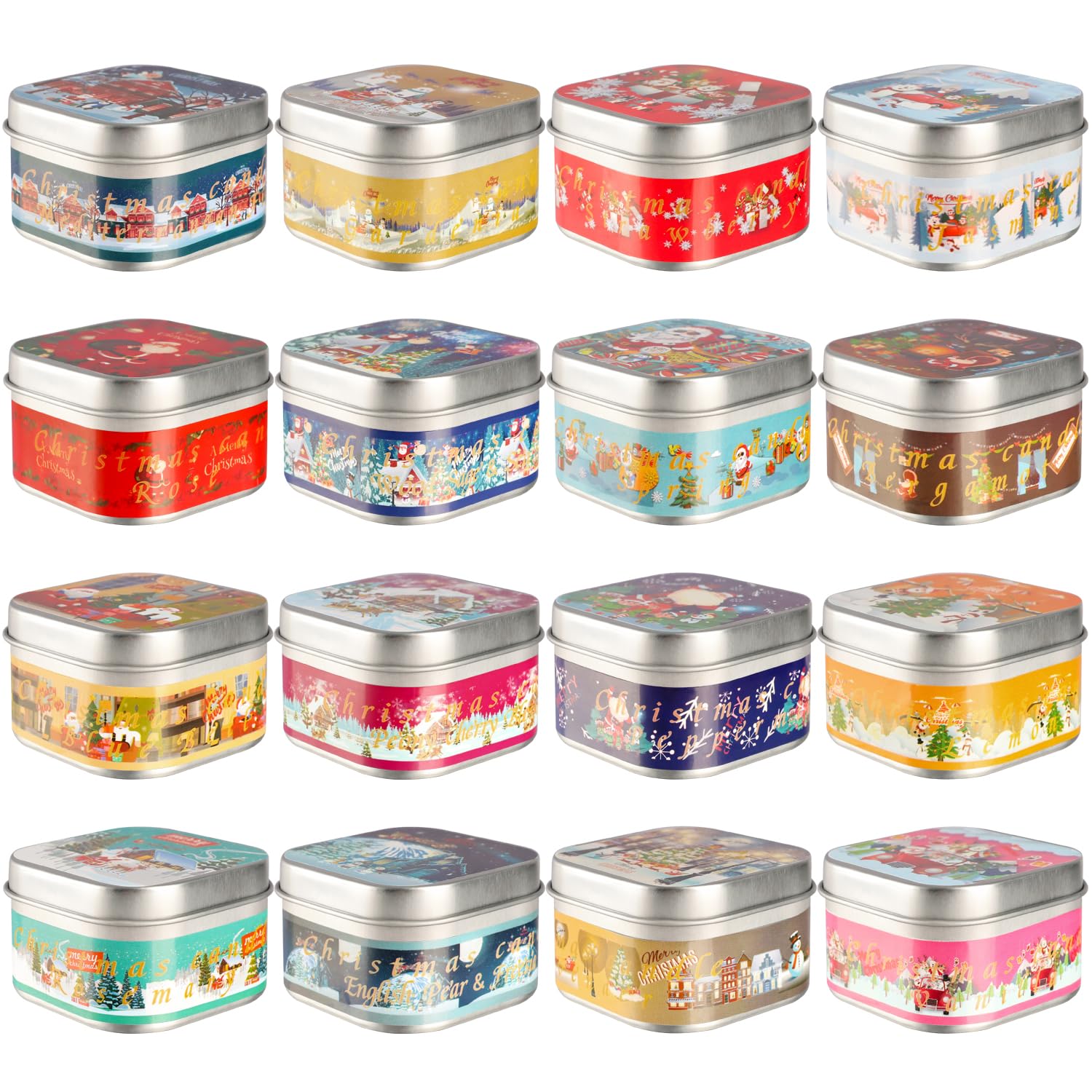 Christmas Scented Candles Gift Set - 16 Pack Natural Soy Wax Candles (3.5oz Each) in Portable Travel Tins - Perfect Holiday Gifts for Women, Anniversary & Home Decor | Great for Christmas Parties, Romantic Dinners & Relaxing Baths