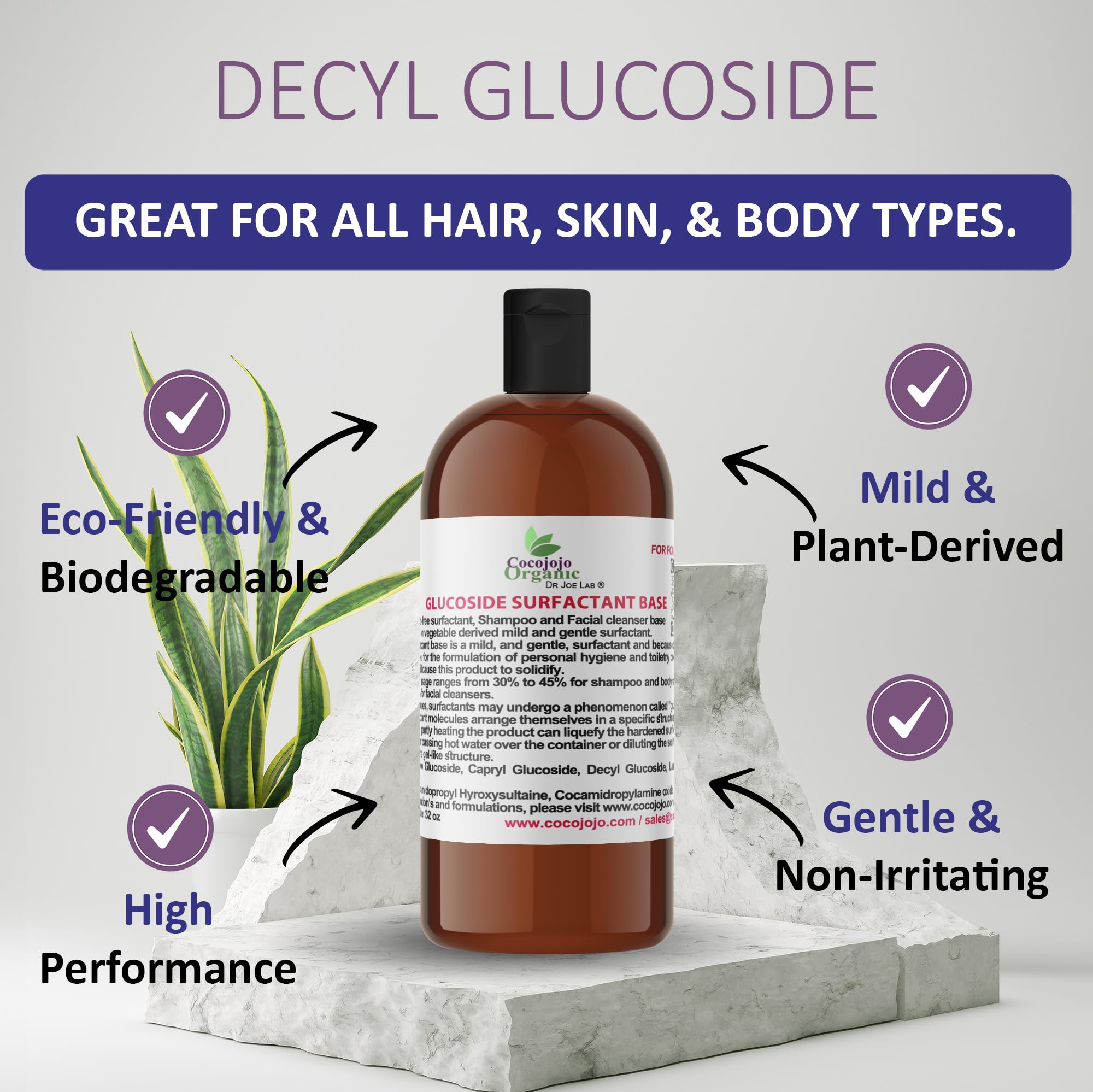 **Plant-Derived Glucoside Surfactant Base - All-in-One Natural Gentle Mild Rich Foaming Cleanser - Lauryl Decyl Coco Capryl Caprylyl Cosmetic Liquid for Hand Soap & Body Wash - 1 Gallon (Pack of 1) - Perfect for Sensitive Skin & Eco-Friendly Home Care**