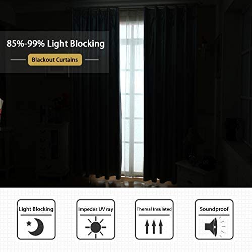Thermal Insulated Blackout Curtains for Small Windows - 52