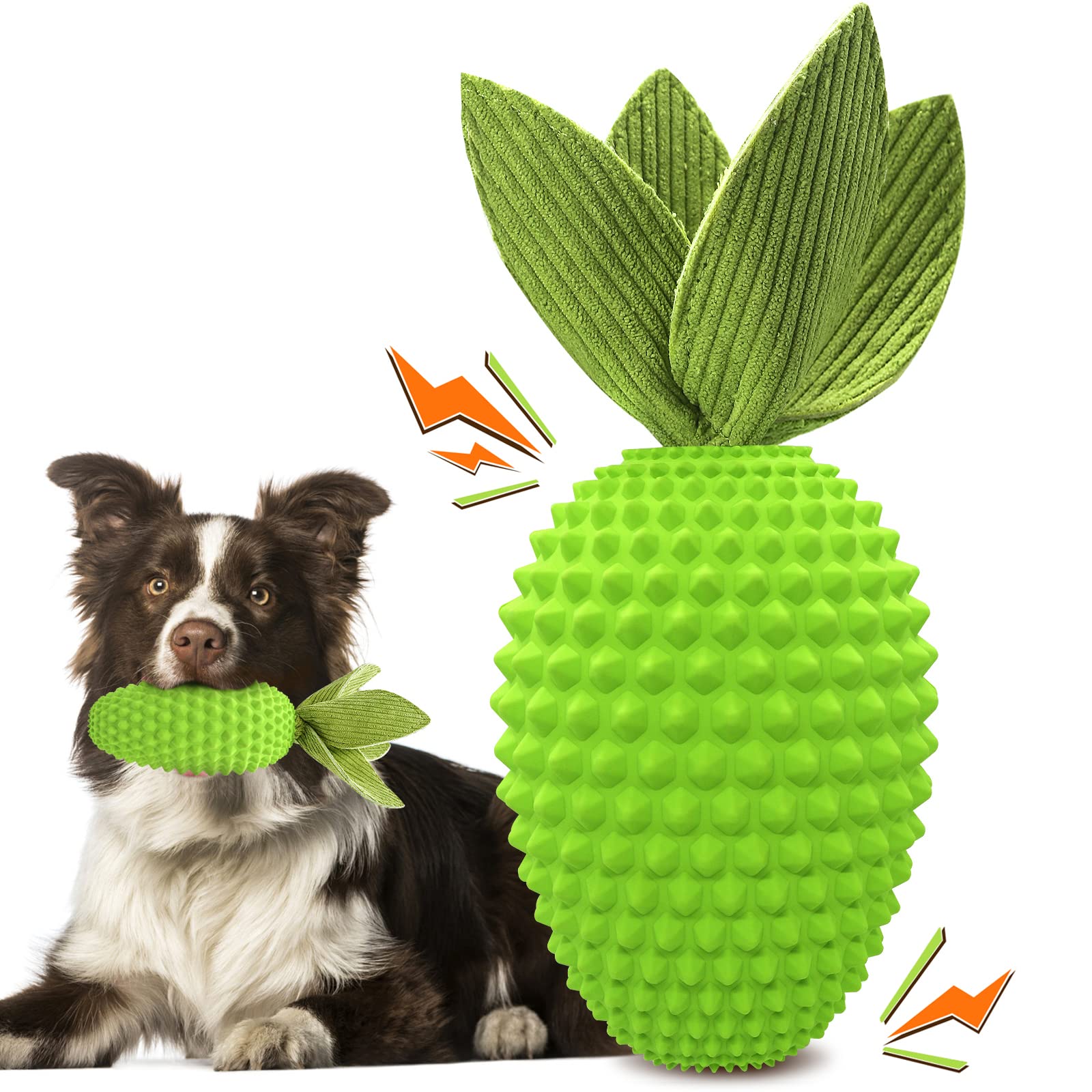 Indestructible Dog Chew Toys for Aggressive Chewers - Durable Natural Rubber Squeaky Toys for Small, Medium & Large Dogs (Milk Flavor) - Perfect for Interactive Play, Training & Teeth Cleaning