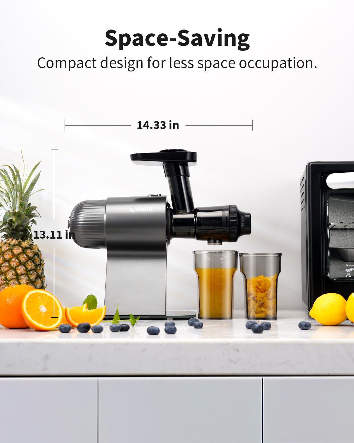 Premium GDOR Cold Press Juicer - Slow Masticating Juicer Machine for Fruits & Vegetables | Reverse Function, Quiet Operation, Dishwasher Safe | Perfect for Healthy Juicing, Detox Drinks & Family Breakfasts