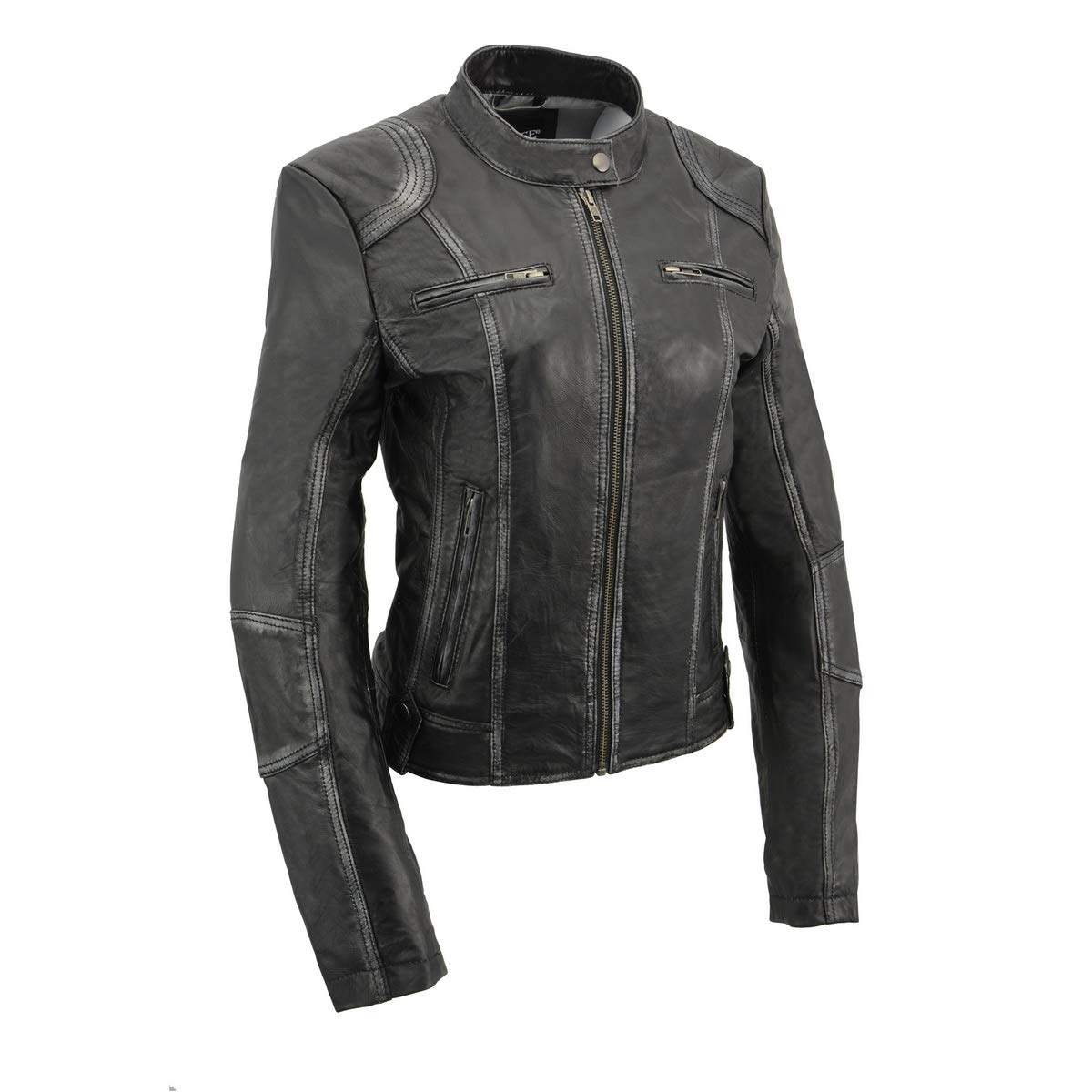 Milwaukee Leather SFL2830 Women's Black Sheepskin Scuba Style Fashion Leather Jacket - Stylish Outerwear for Casual Wear, Night Out & Motorcycle Riding