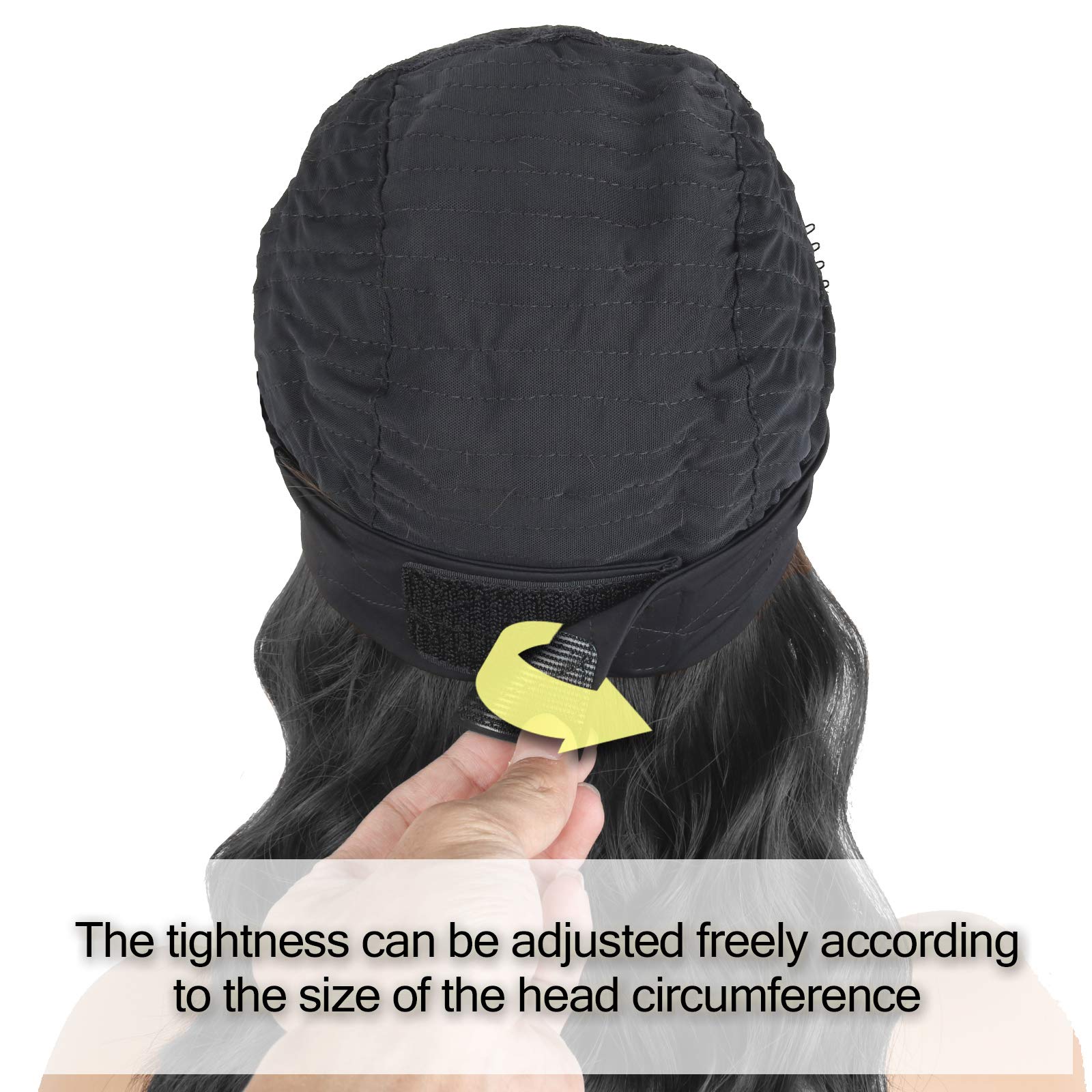 Short Curly Headband Wigs for Black Women - 14 Inch Black Wavy Synthetic Wigs with Attached Headband & Ice Silk Turban - Body Wave Head Wrap Wigs for Women - Perfect for Daily Wear, Cosplay, and Protective Hairstyles