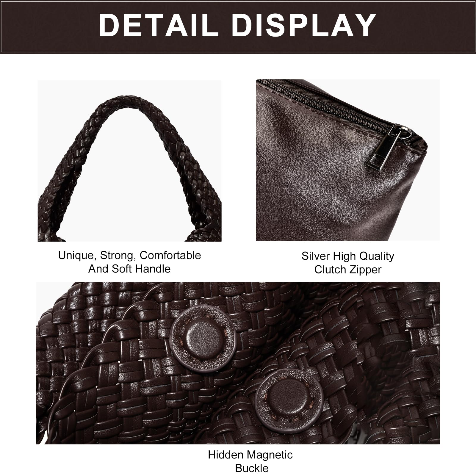 Eco-Friendly Woven Vegan Leather Tote Bag for Women - Stylish Shoulder & Top-Handle Handbag - Perfect for Work, Travel, and Everyday Use
