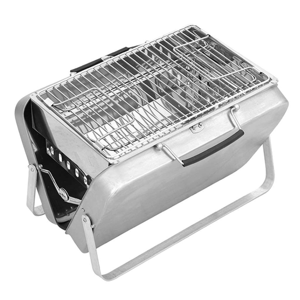 Portable Charcoal Grill for Outdoor Cooking - Stainless Steel Folding BBQ Grill for Camping, Hiking, Picnics & Backyard (38x27.5x25.6cm) | Perfect for Tailgating, Beach Parties & Family Gatherings