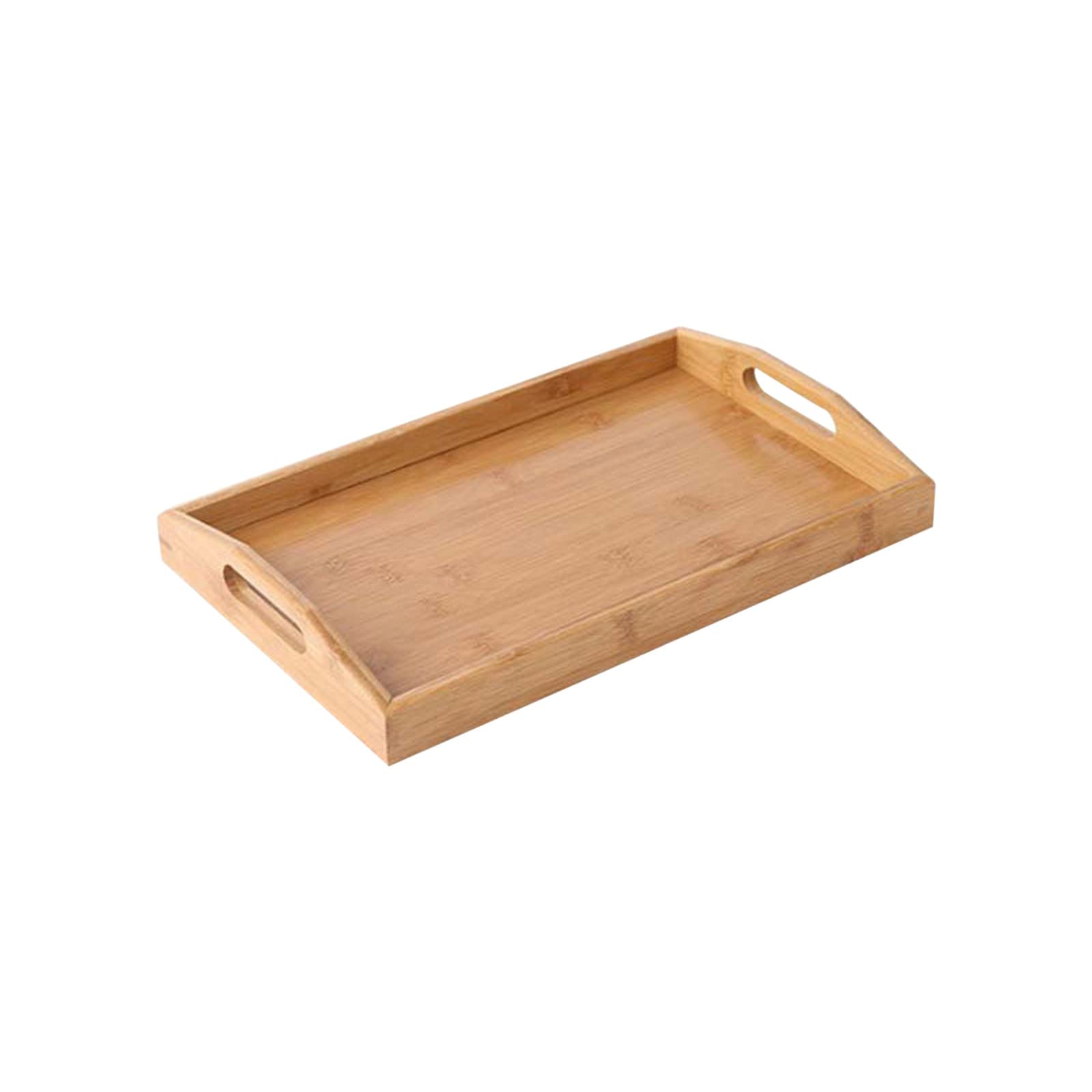 Bamboo Serving Tray - Wooden Tea Cup Holder, Bread & BBQ Platter for Home, Hotel, Restaurant - Perfect for Afternoon Tea, Breakfast, and Outdoor Dining