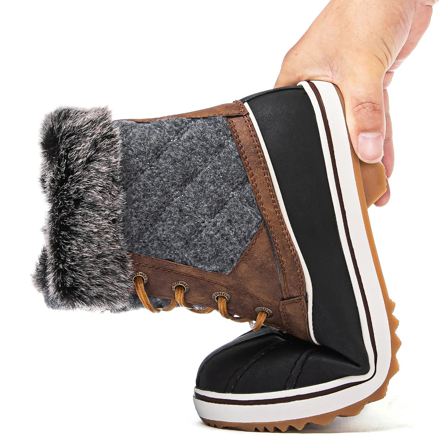 GLOBALWIN Women's Winter Ankle Boots - Waterproof Snow Boots for Women, Warm Fur Lined Booties for Cold Weather, Fashionable Winter Shoes for Walking, Hiking & Outdoor Activities