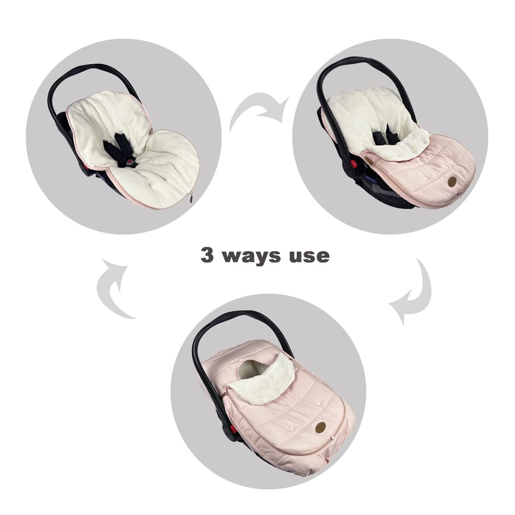 Waterproof Winter Car Seat Cover & Bunting Bag Combo for Infants 0-12 Months - Cold Weather Protection for Stroller, Bassinet & Car Seat - Ideal for Snowy Days & Winter Travel