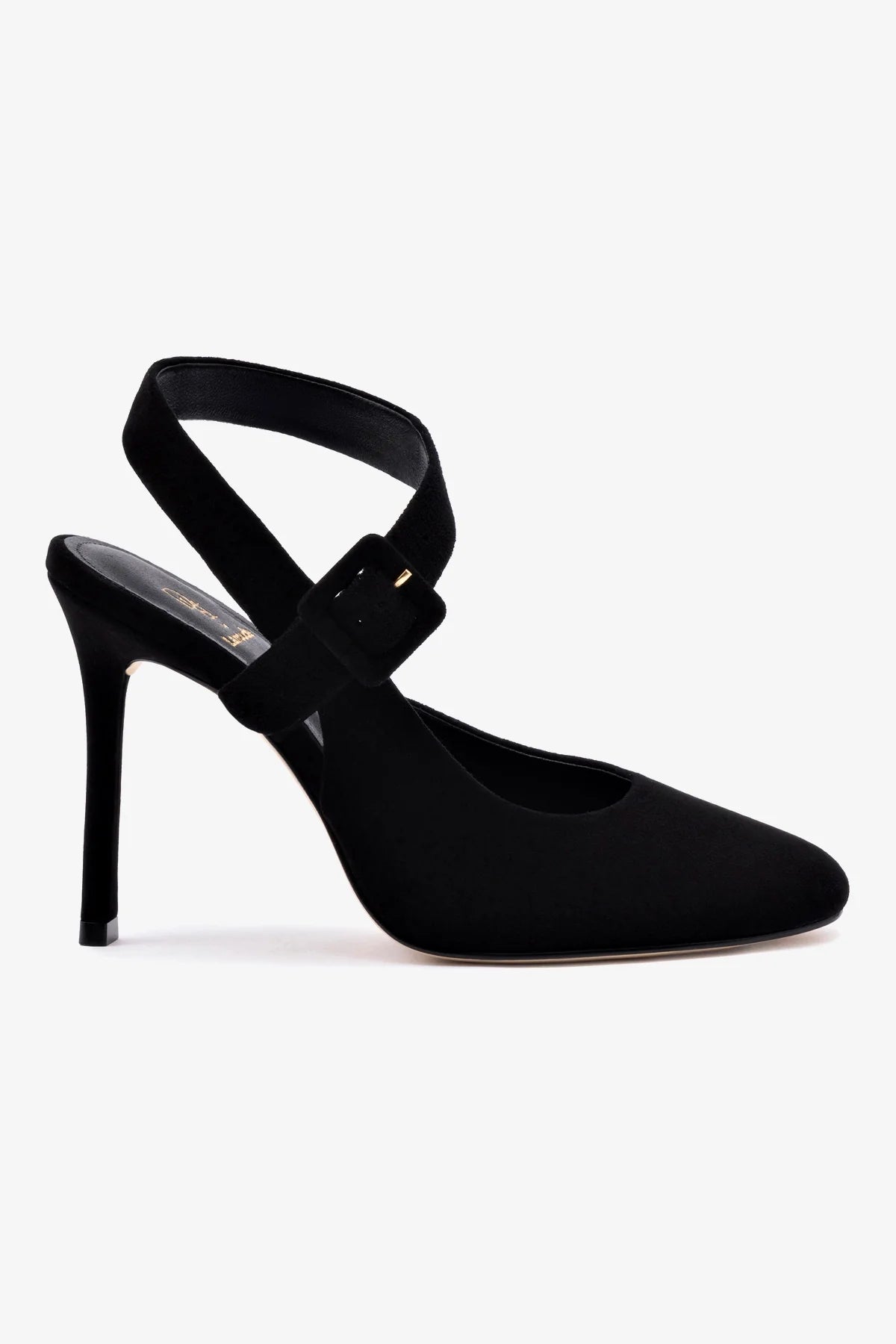 Deena By Larroudé Black Suede Pumps - Elegant Women's Heels for Work, Party & Special Occasions