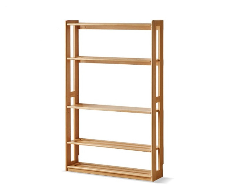 Solid Wood Floor-to-Ceiling Bookshelf - Beech & Oak Wooden Storage Shelf for Books, Toys, and Home Decor | Perfect for Living Room, Nursery, and Home Office Organization