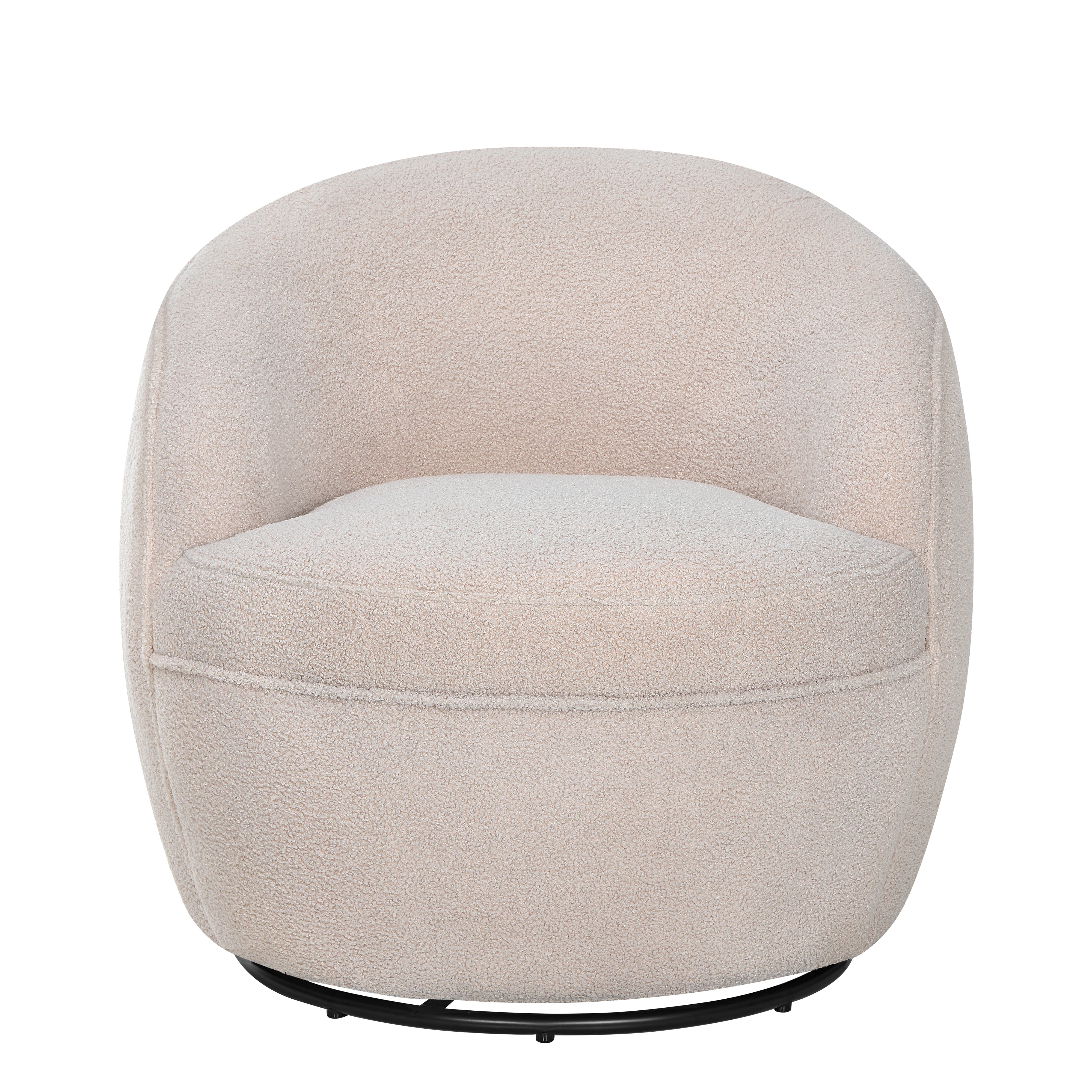 Roundhill Furniture Galleria 360 Swivel Faux Shearling Barrel Chair - Cozy Modern Accent Chair for Living Room, Bedroom & Office - Perfect for Reading, Relaxing & Home Decor