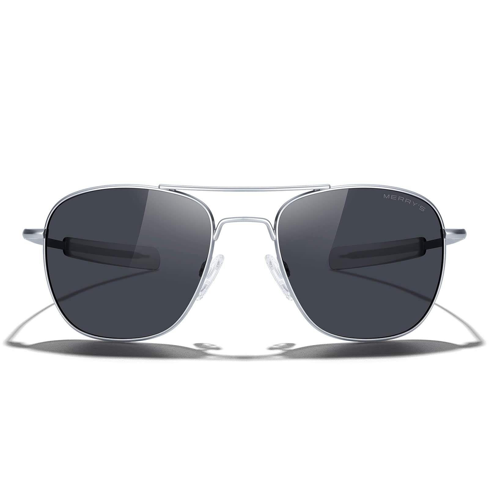 MERRY'S Classic Square Aviator Military Polarized Sunglasses for Men & Women S8636 - UV Protection, Stylish Unisex Shades for Driving, Outdoor Sports & Fashion