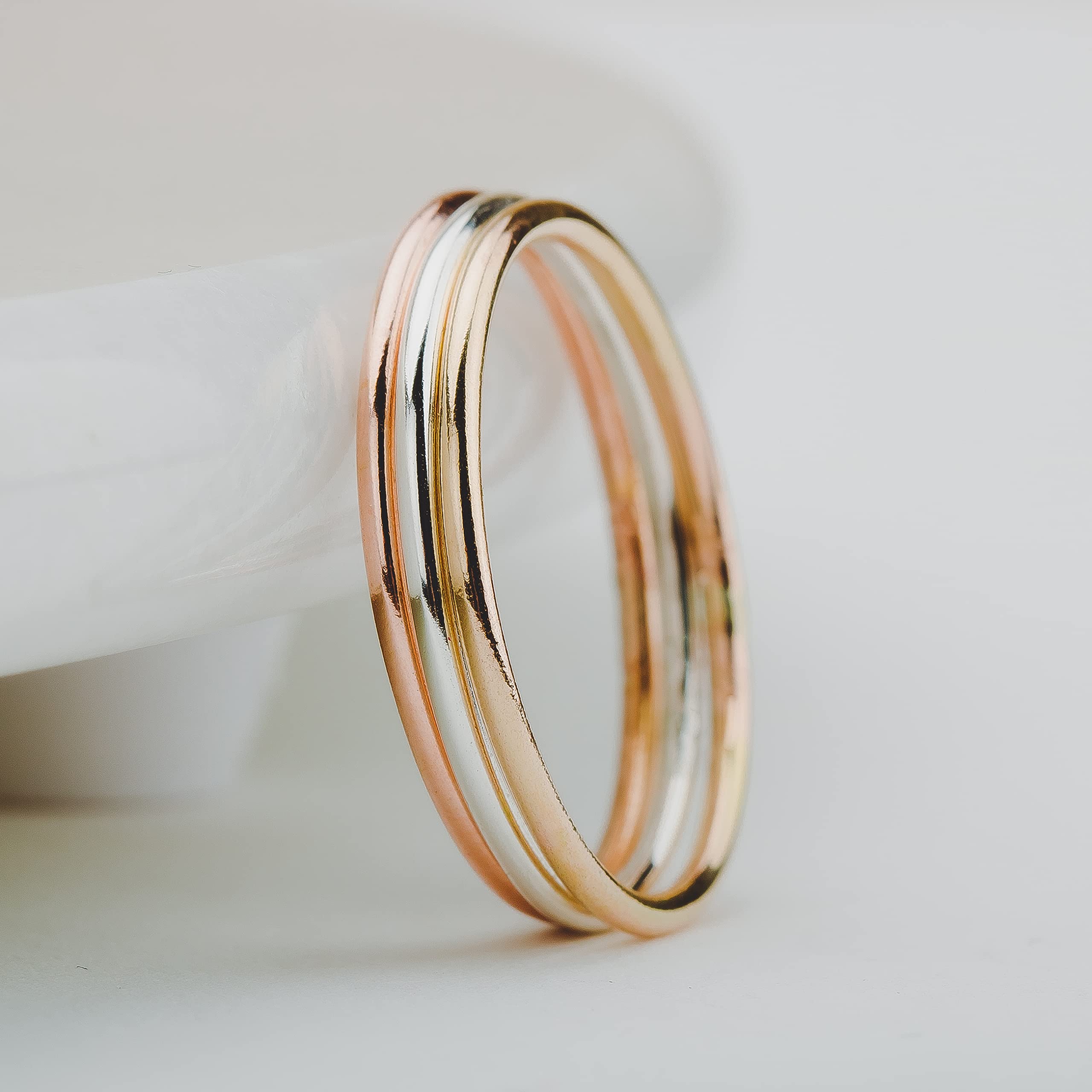 1mm Thin Smooth Stacking Skinny Ring in Sterling Silver, 14K Gold, or Rose Gold | Comfort Fit Wedding Band | Sizes 2-12 | Perfect for Stacking, Minimalist Jewelry, Everyday Wear & Gift Giving