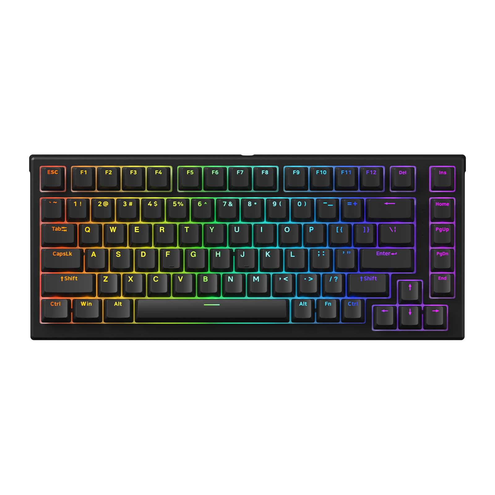 MONSGEEK MG75S HE 75% Wired Mechanical Gaming Keyboard with Rapid Trigger & Kailh Pink Magnetic Switches - Black Shine-Through 8K Polling Rate for Competitive FPS, MOBA, and Esports Gaming