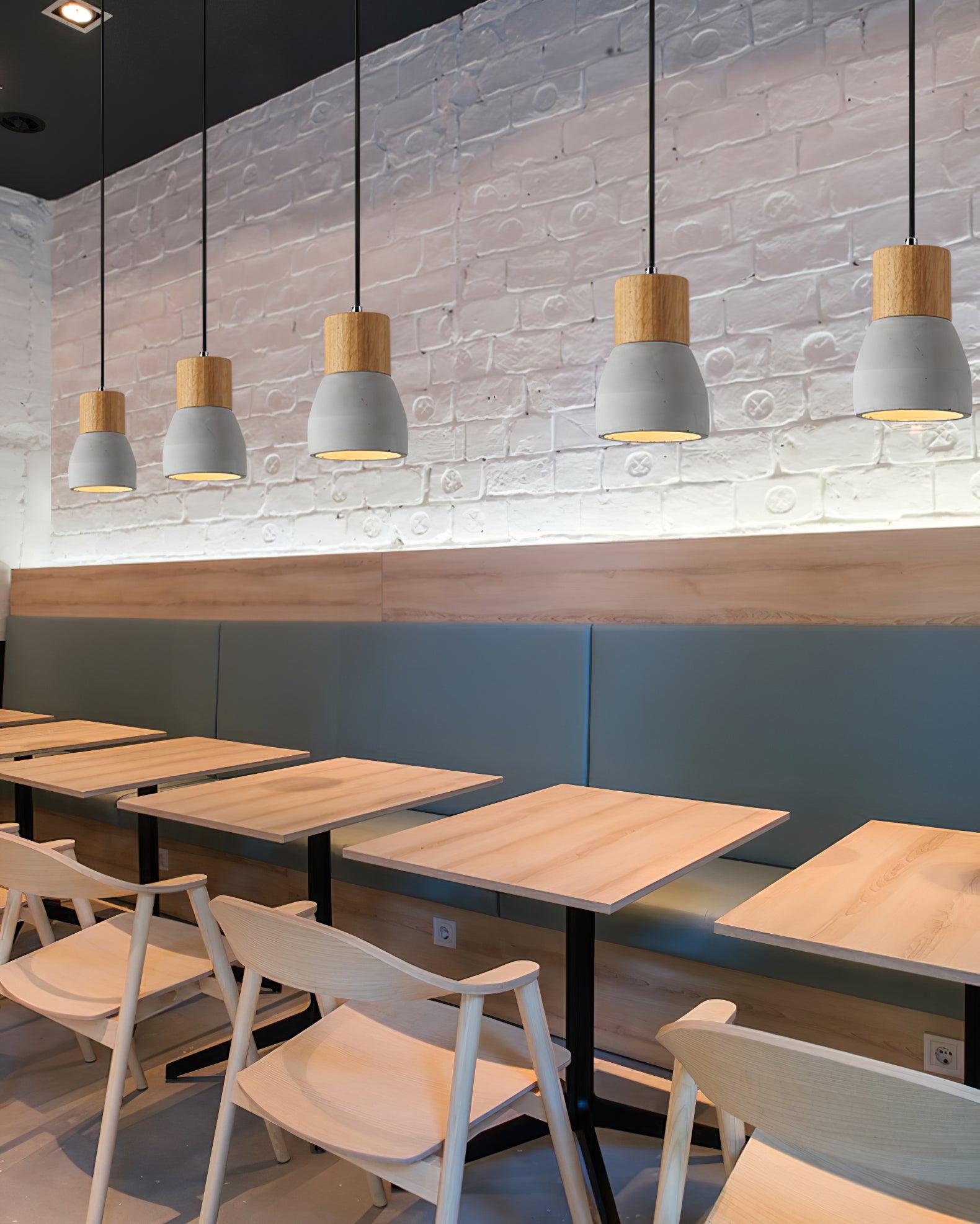 Andenon Cement Pendant Light - Modern Industrial Hanging Lamp for Kitchen Island, Dining Room & Bedroom Lighting