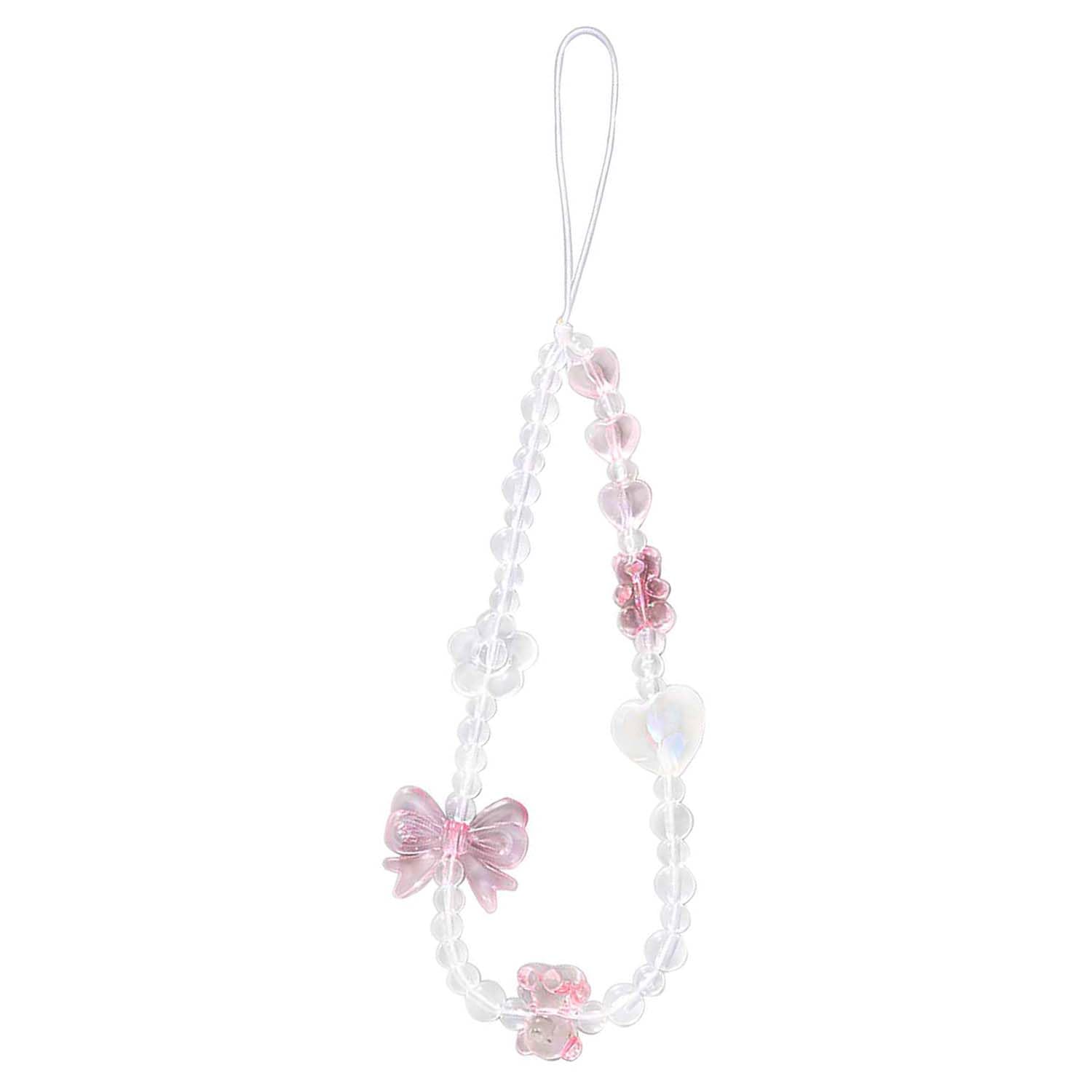 Beaded Phone Lanyard Wrist Strap - Adjustable Pearl Chain Phone Charm for iPhone Samsung - Perfect for Work, Travel, and Daily Use