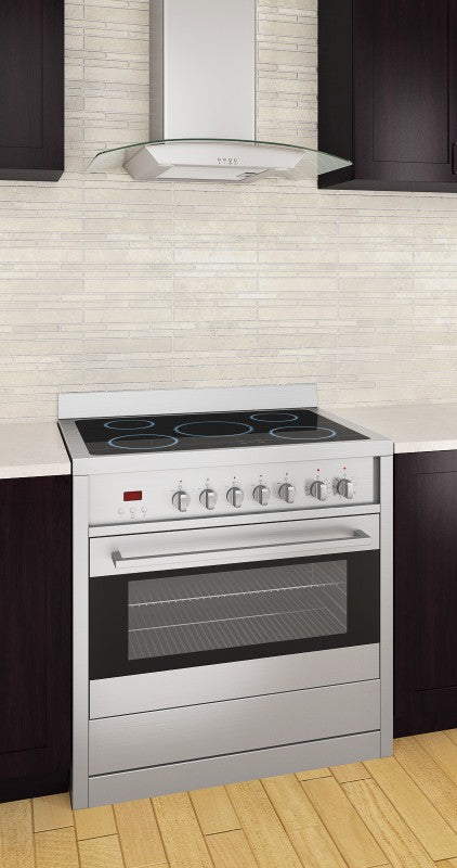 30 Inch Wall Mount Glass Canopy Range Hood - Modern Kitchen Ventilation for Gas & Electric Stoves - Perfect for Home Cooking & Smoke Removal