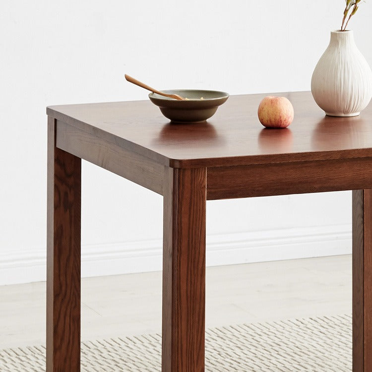 Solid Oak Wood Square Dining Table - Rustic Farmhouse Style for Kitchen, Dining Room & Small Space Gatherings