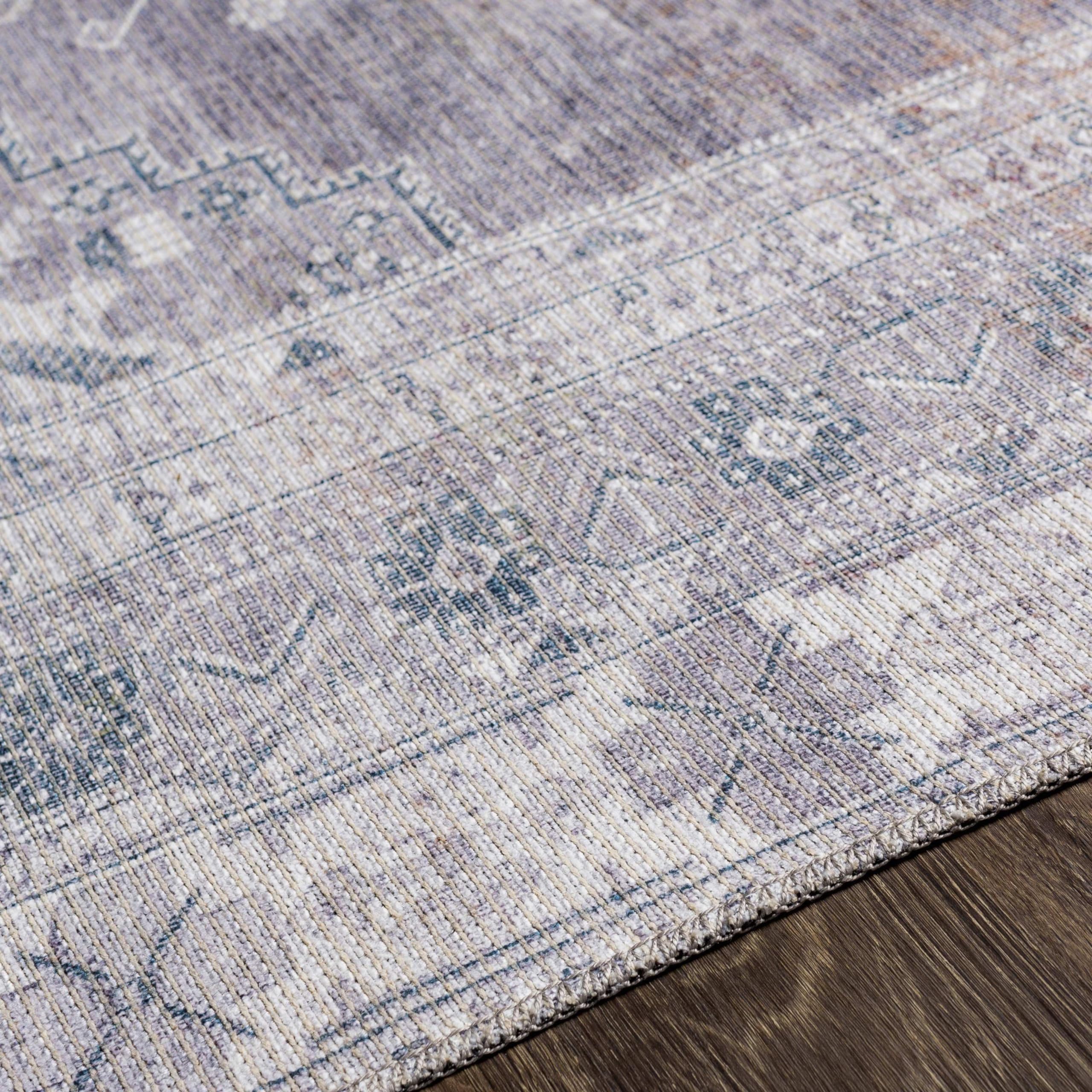 Mark&Day Washable Rugs 9x12 - McCordsville Traditional Slate Area Rug in Blue Grey | Machine Washable Living Room, Bedroom & Kitchen Carpet (9'3