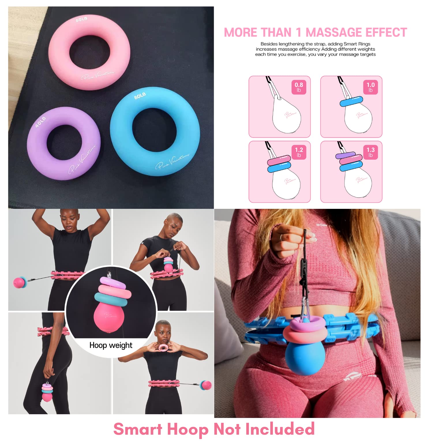 Smart Exercise Rings - Weighted Hoop for Hand Grip Strength Training - Pilates Ring & Fitness Equipment - Compatible with Smart Weighted Hoop - Perfect for Home Workouts, Yoga, Physical Therapy & Rehabilitation - Improve Hand Strength & Flexibility