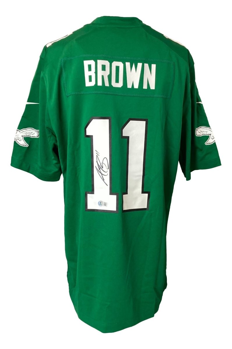 AJ Brown Autographed Philadelphia Eagles Kelly Green Nike Game Replica Jersey - Limited Edition Collectible for Sports Memorabilia Fans & Eagles Supporters - Perfect for Framing, Display, or Gifting