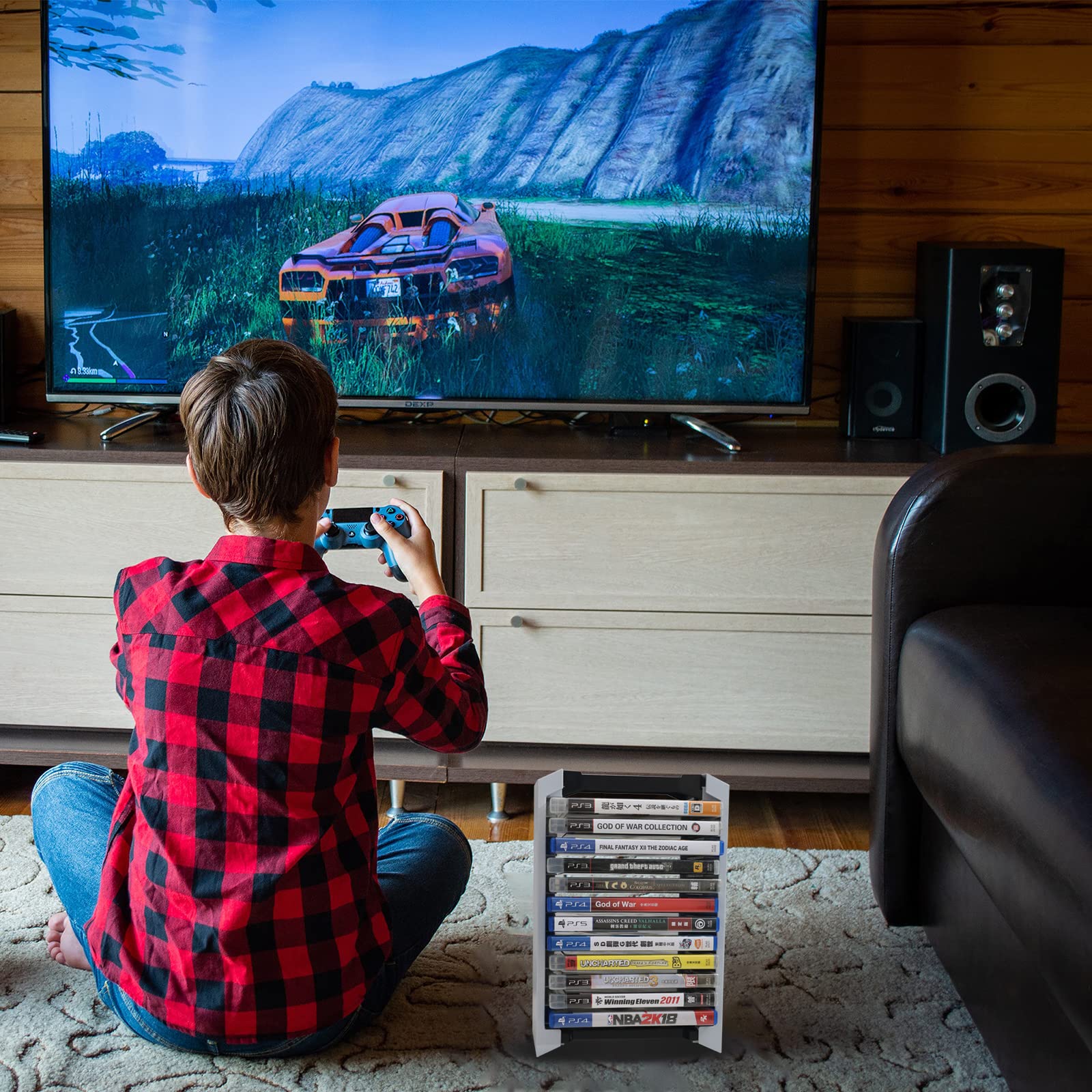 HEATFUN PS5 Game Stand - Durable Storage Tower for PS4/PS5/Xbox Series Games | Holds 12 Games | Perfect for Gaming Setup & Organized Console Accessories
