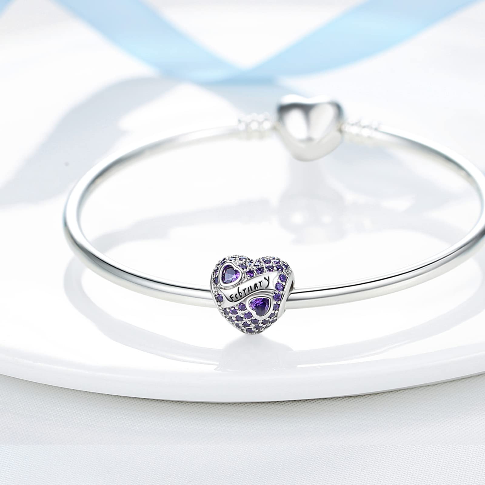 925 Sterling Silver Birthstone Charms for Bracelets - Personalized Charm Beads & Pendants for DIY Jewelry Making - Perfect Birthday Gift for Women, Mom, Daughter - Ideal for Bracelet Stacking, Layering & Special Occasions