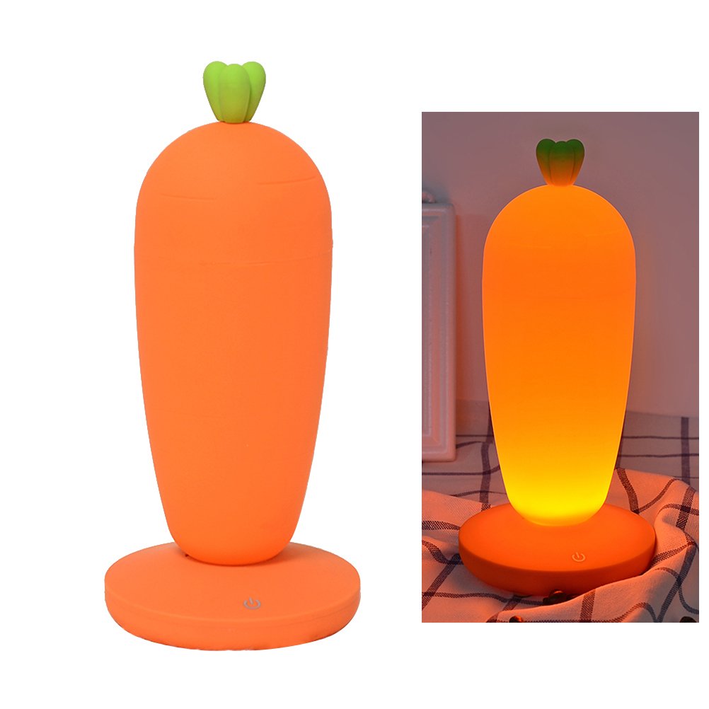 LEDMOMO Rechargeable Cartoon Night Light for Kids - Cute Baby Nursery Lamp with USB Charging, Orange Carrot-Shaped LED Bedroom Decor | Perfect for Bedtime, Nursery Rooms & Children's Bedside Lighting