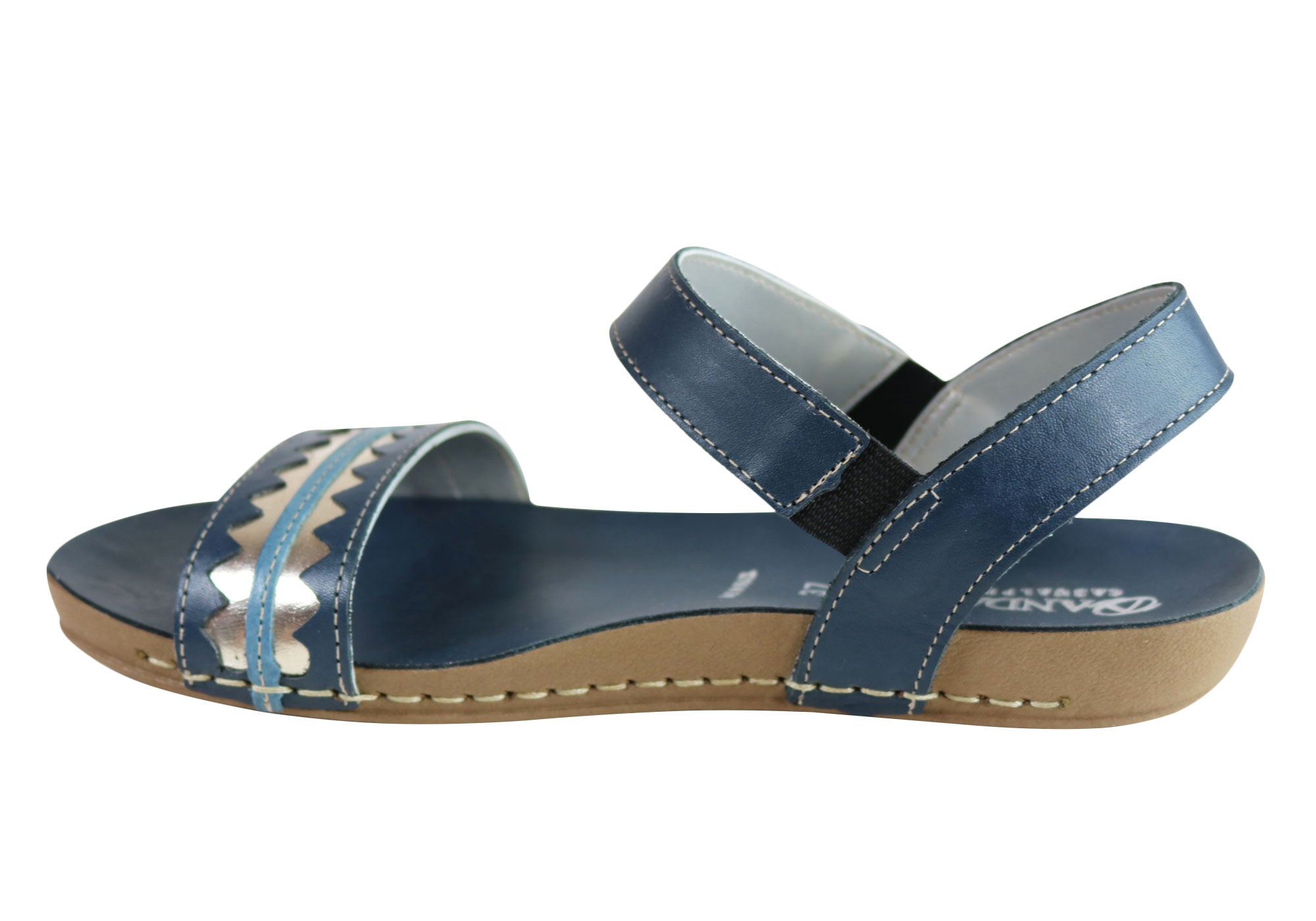 Andacco Women's Comfortable Leather Flat Sandals - Handmade in Brazil - Perfect for Summer, Beach & Casual Outfits