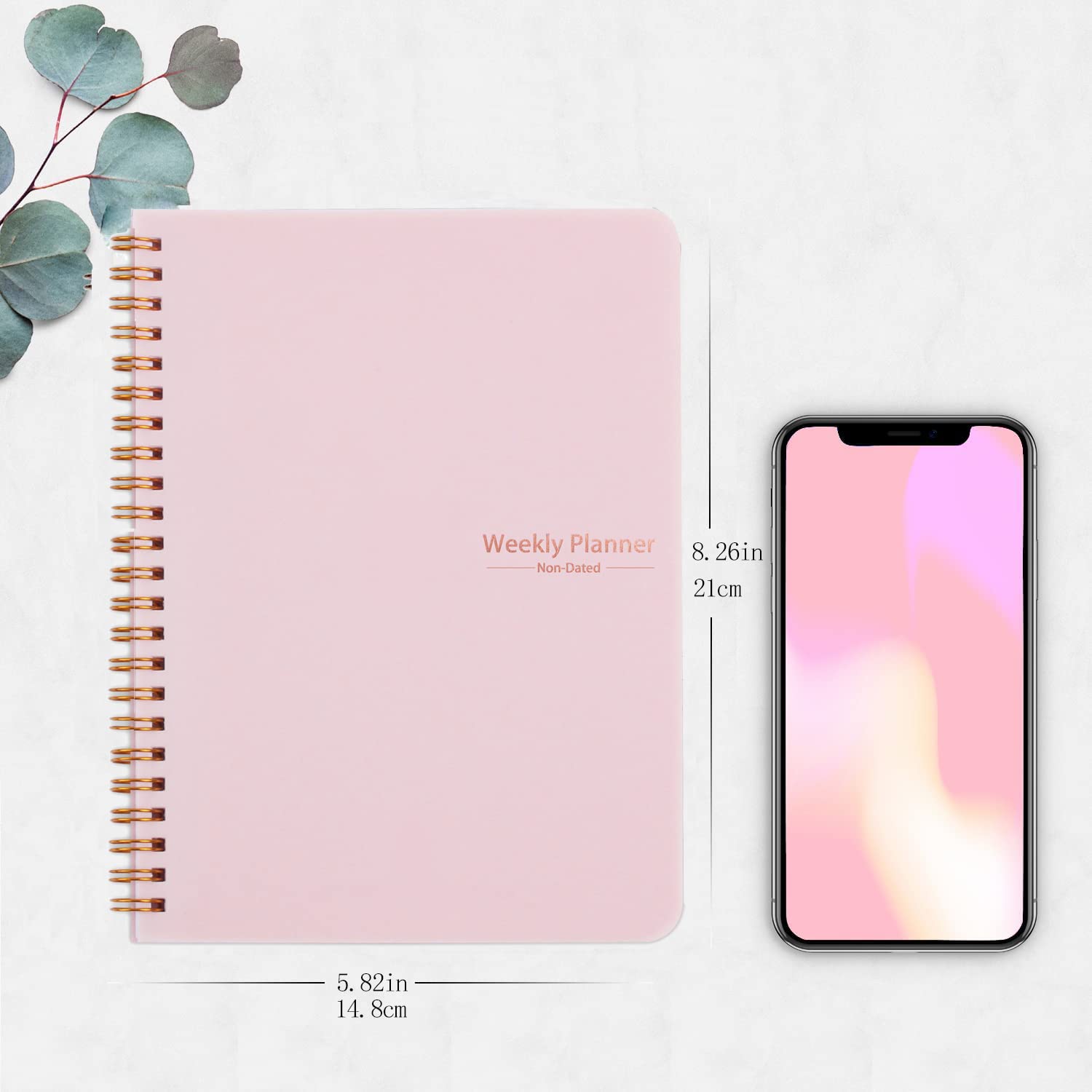 Moseem Weekly Planner Notebook - Undated A5 Daily Planner with Habit Tracker & To-Do List, 52 Weeks Goal Planner for College Students, Work & ADHD Organization (Pink) | Perfect for Productivity, Time Management & Stress Relief