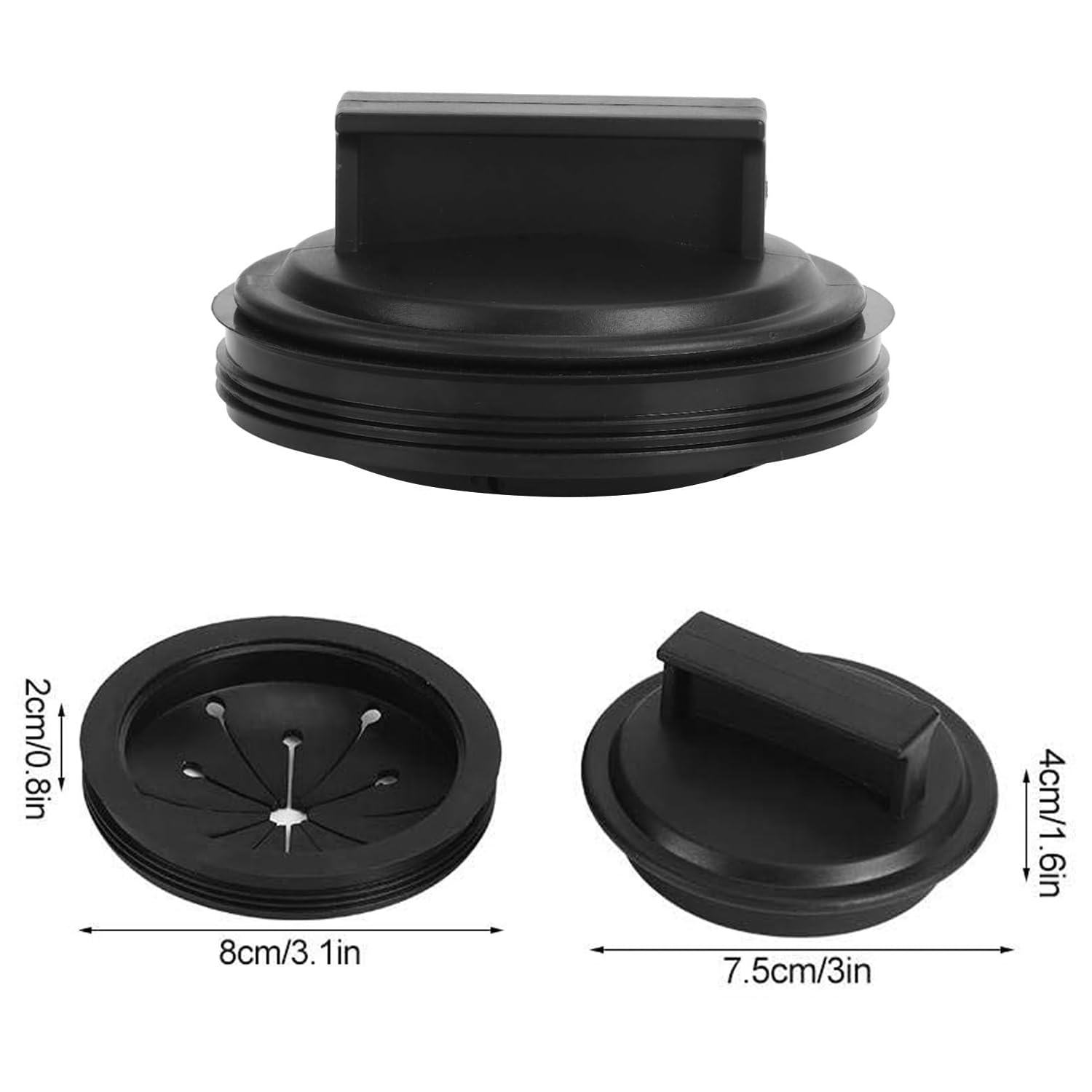 3 Inch Universal Rubber Garbage Disposal Splash Guard & Sink Stopper - Multi-Function Drain Plug for Kitchen Sink (Fits 3-1/8 Inch Openings) - Prevent Water Splashes & Food Waste Clogs During Dishwashing & Food Prep