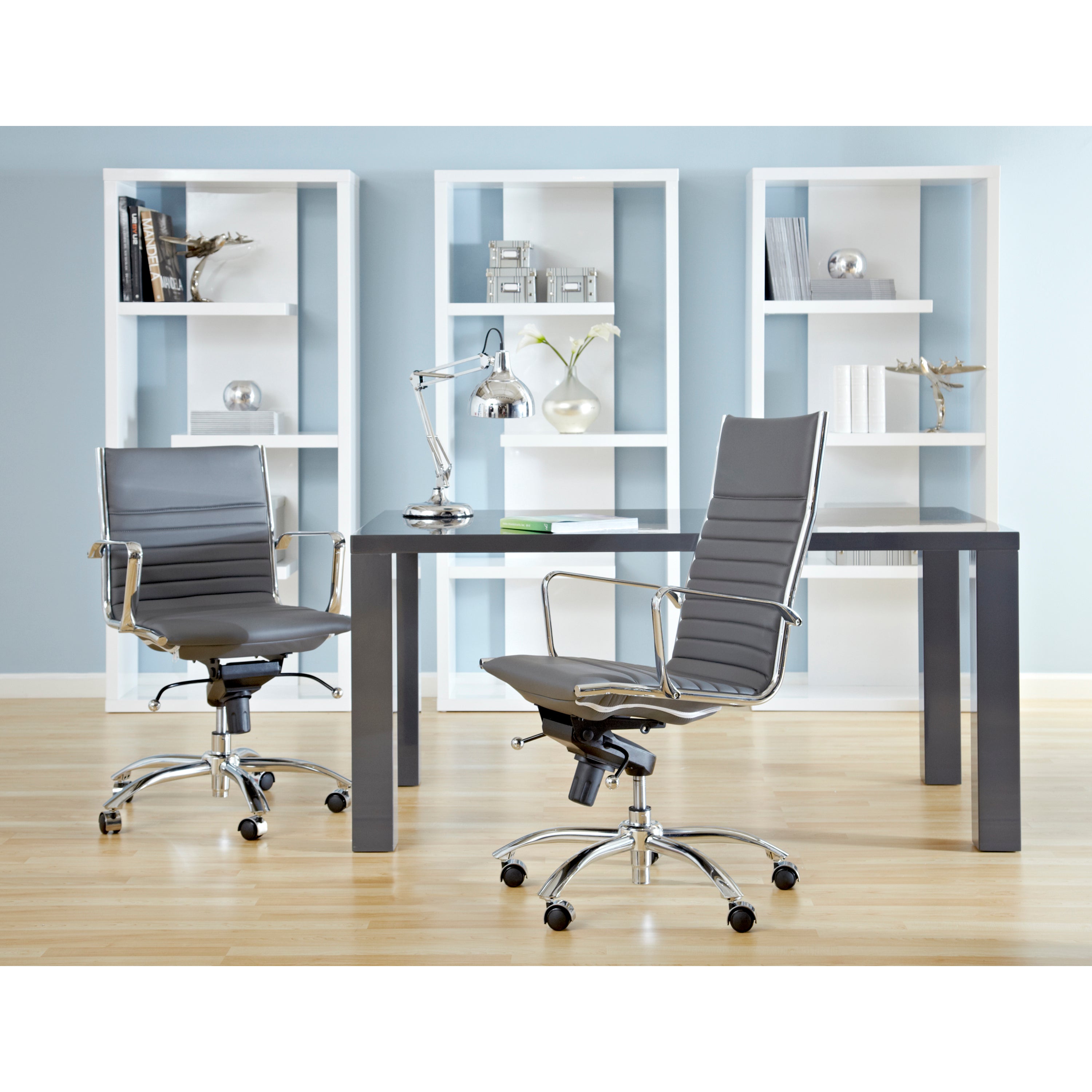 Dirk Low Back Office Chair with Chromed Steel Base - Ergonomic Mesh Desk Chair for Home & Office Workspaces - Perfect for Long Hours of Computer Work, Gaming, and Study Sessions