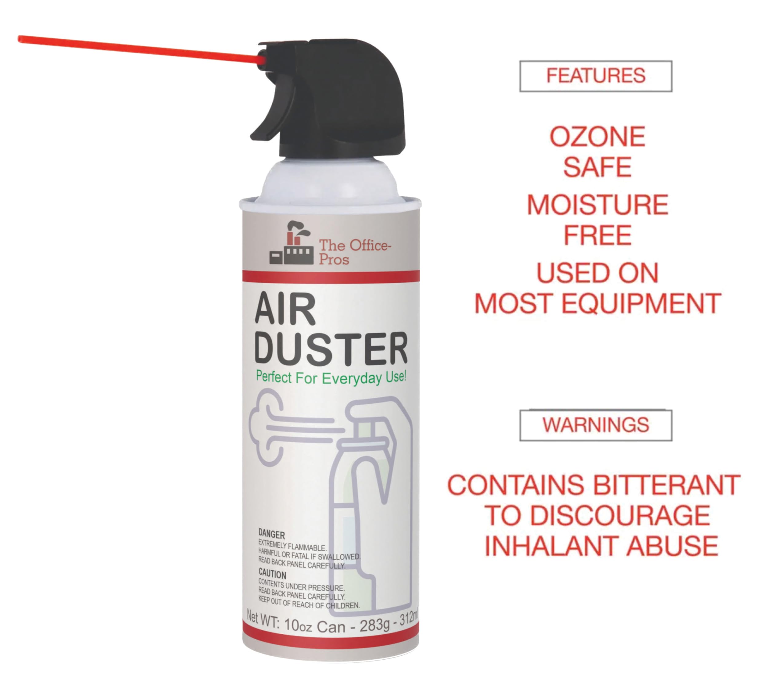 Compressed Air Duster for Electronics - 10oz Can (Pack of 4) - Safe for Computers, Keyboards & Office Equipment - Ideal for Dust Removal in Home, Office & Workshop