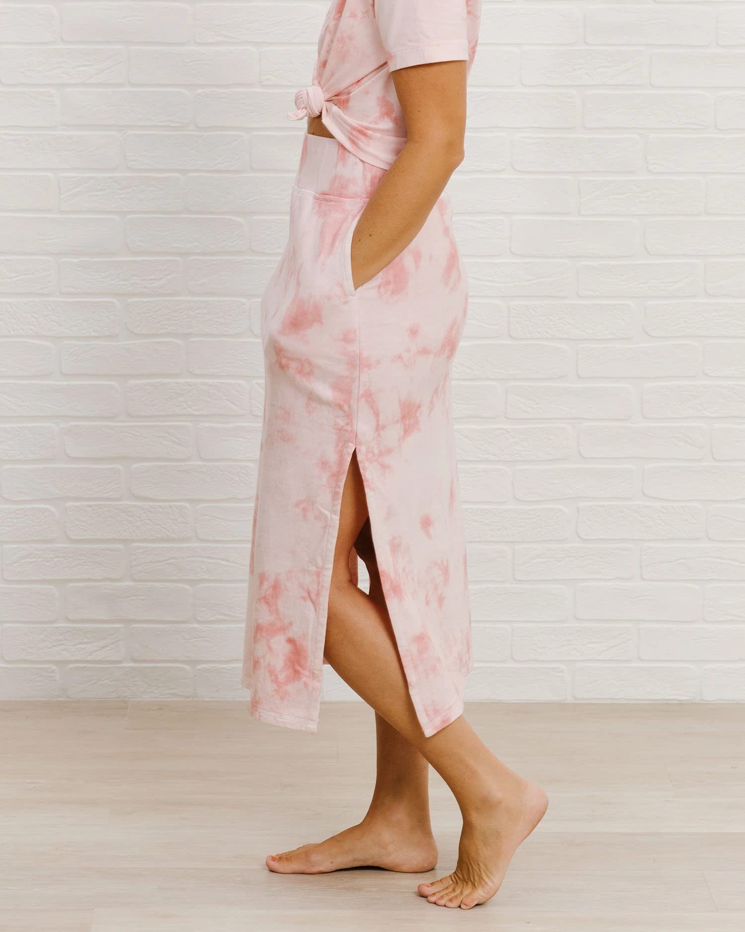 Organic High-Waisted Maxi Skirt in Pink Sand - Flowy Boho Summer Skirt for Women, Beach Vacation, Music Festival & Casual Outfits