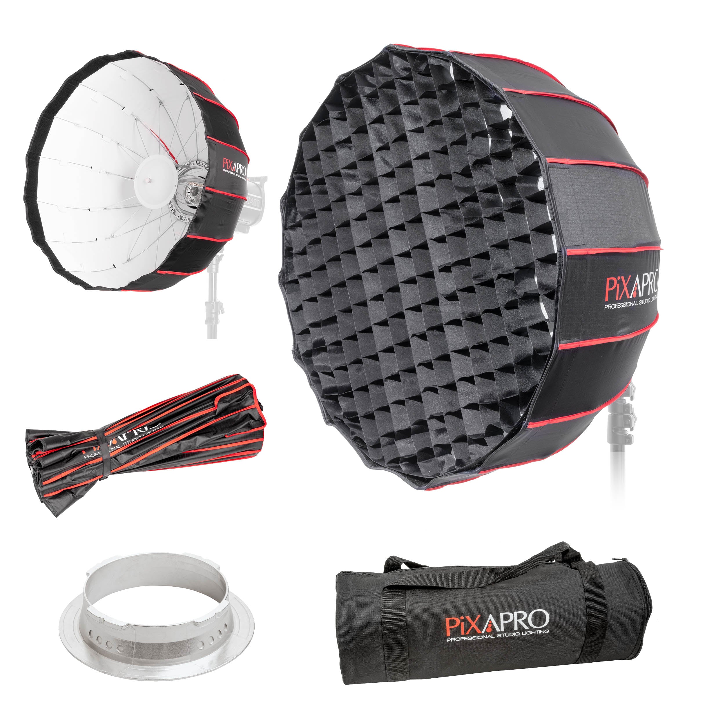 65cm Large Parabolic Softbox for Photography - Easy Open Design, Professional Studio Lighting for Portraits, Product Shoots & YouTube Videos