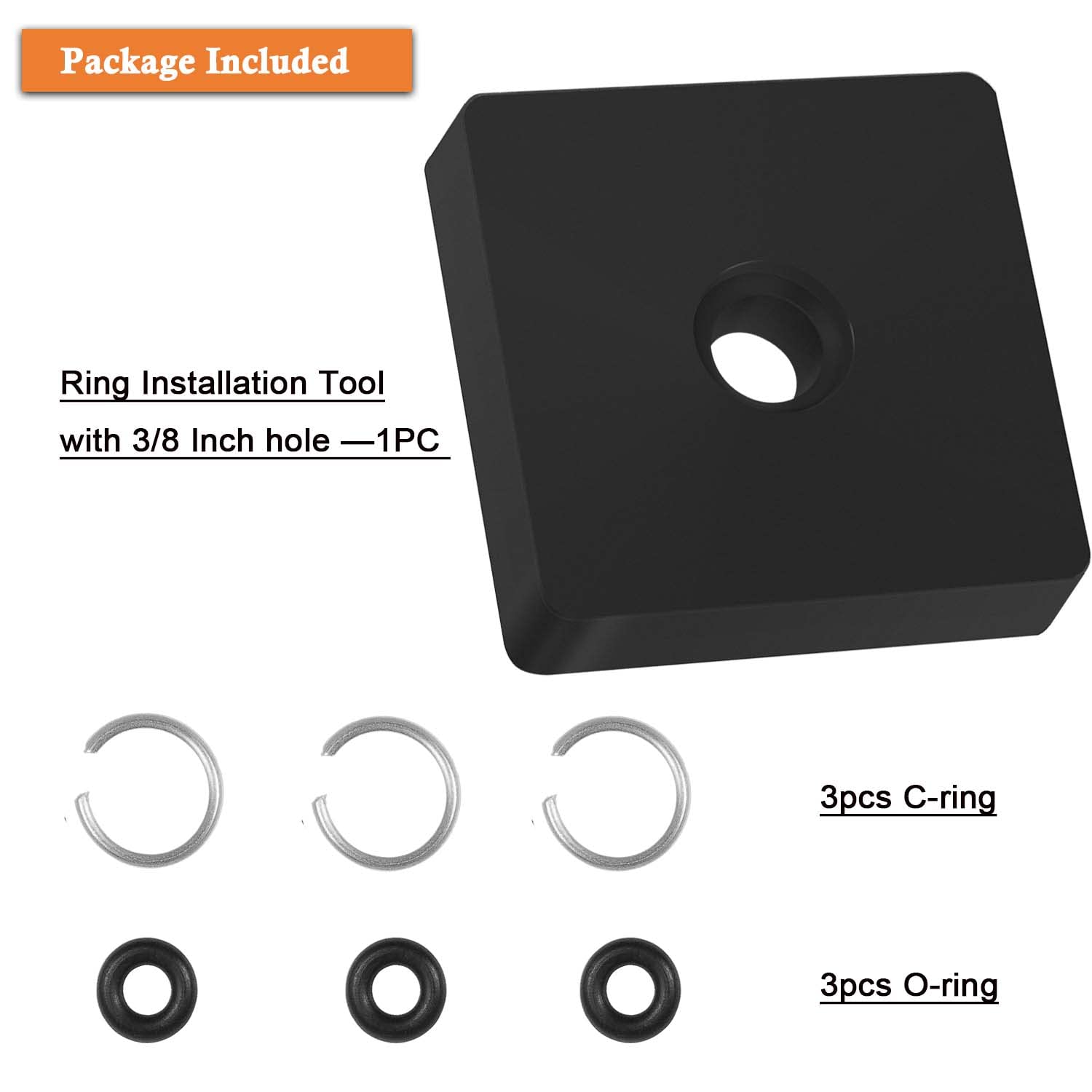 3/8 Inch Impact Socket Retaining Ring Clip with O-Ring & Installation Tool - Compatible with Milwaukee Brushless Impact Wrench - Perfect for Automotive Repairs & DIY Projects