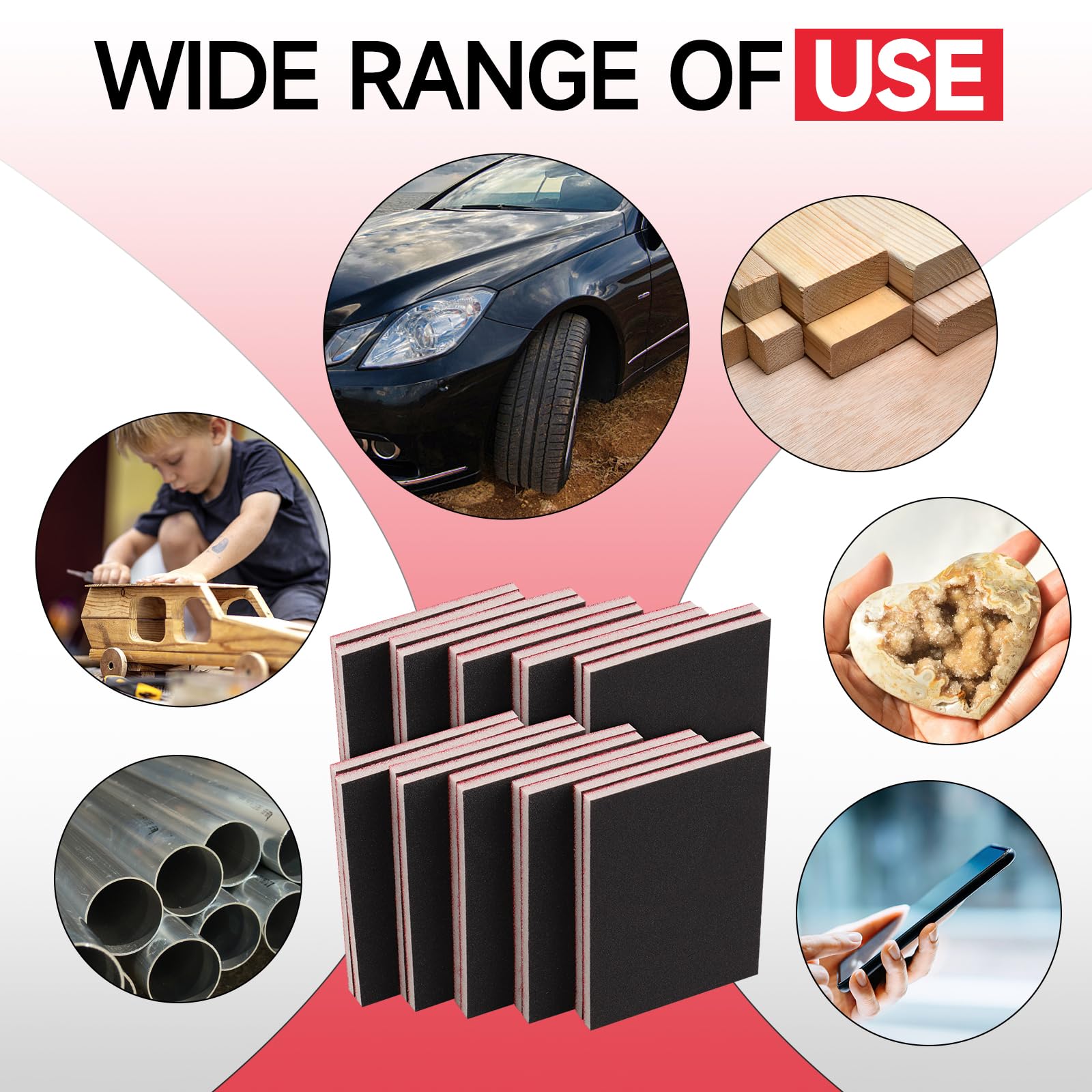 20-Piece 3x4 Inch 320 Grit Sanding Sponge Set - Ultra Fine Soft Foam Sanding Pads for Wet/Dry Sanding - Perfect for Wood, Metal, Drywall, Furniture & Model Polishing - Ideal for DIY Projects, Home Renovation & Craft Work
