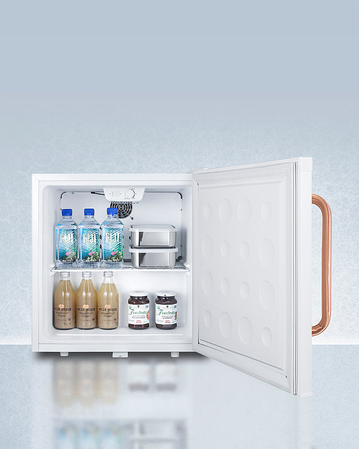 Accucold Compact All Refrigerator with Antimicrobial Pure Copper Handle - 1.7 Cu Ft Mini Fridge for Dorm, Office, Bedroom & Small Spaces - Energy Efficient & Quiet Cooling Appliance