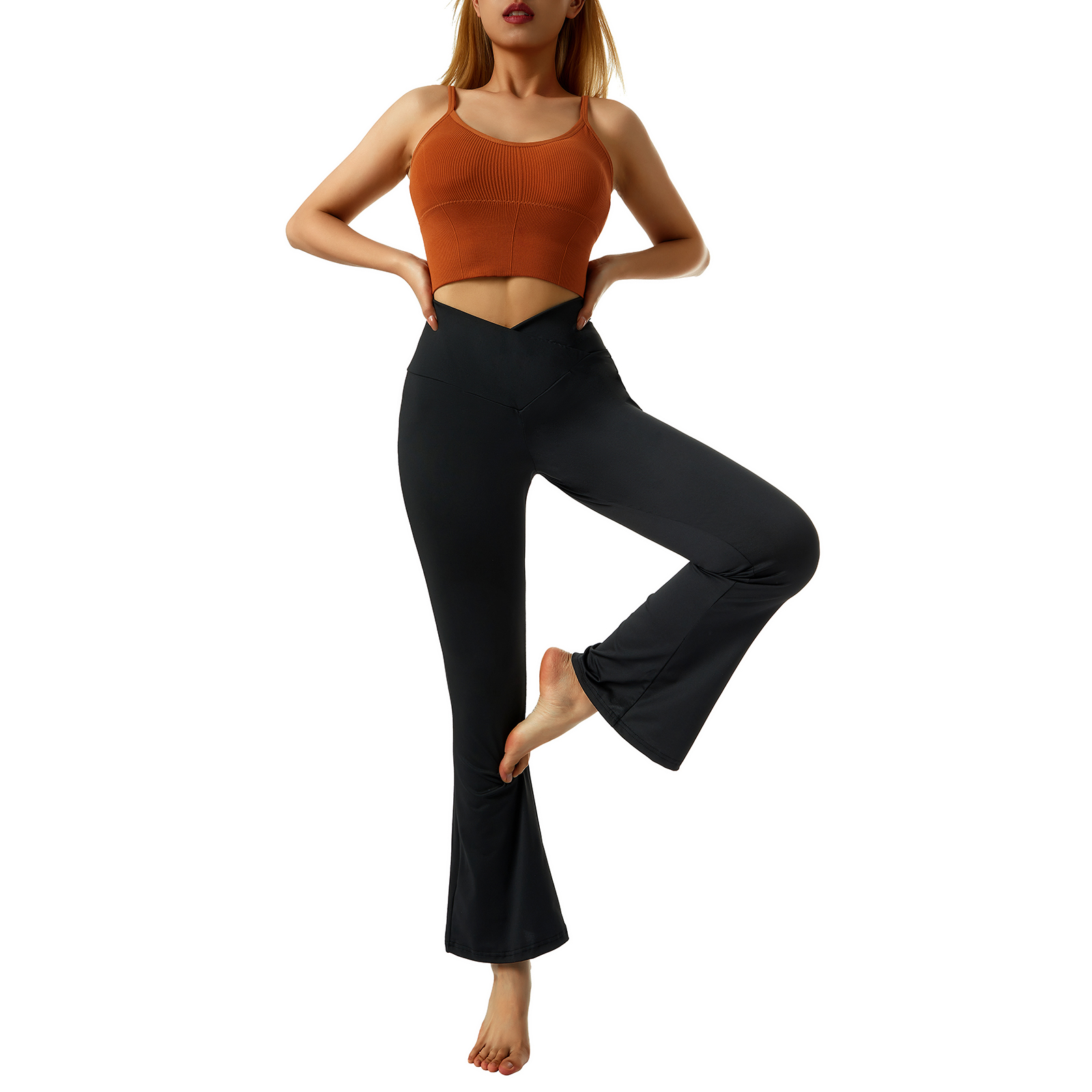 Yuemengxuan Women's Bootcut Yoga Pants - High Waist Tummy Control Workout Leggings, Non-See Through Flared Yoga Pants for Running, Gym & Lounge Wear