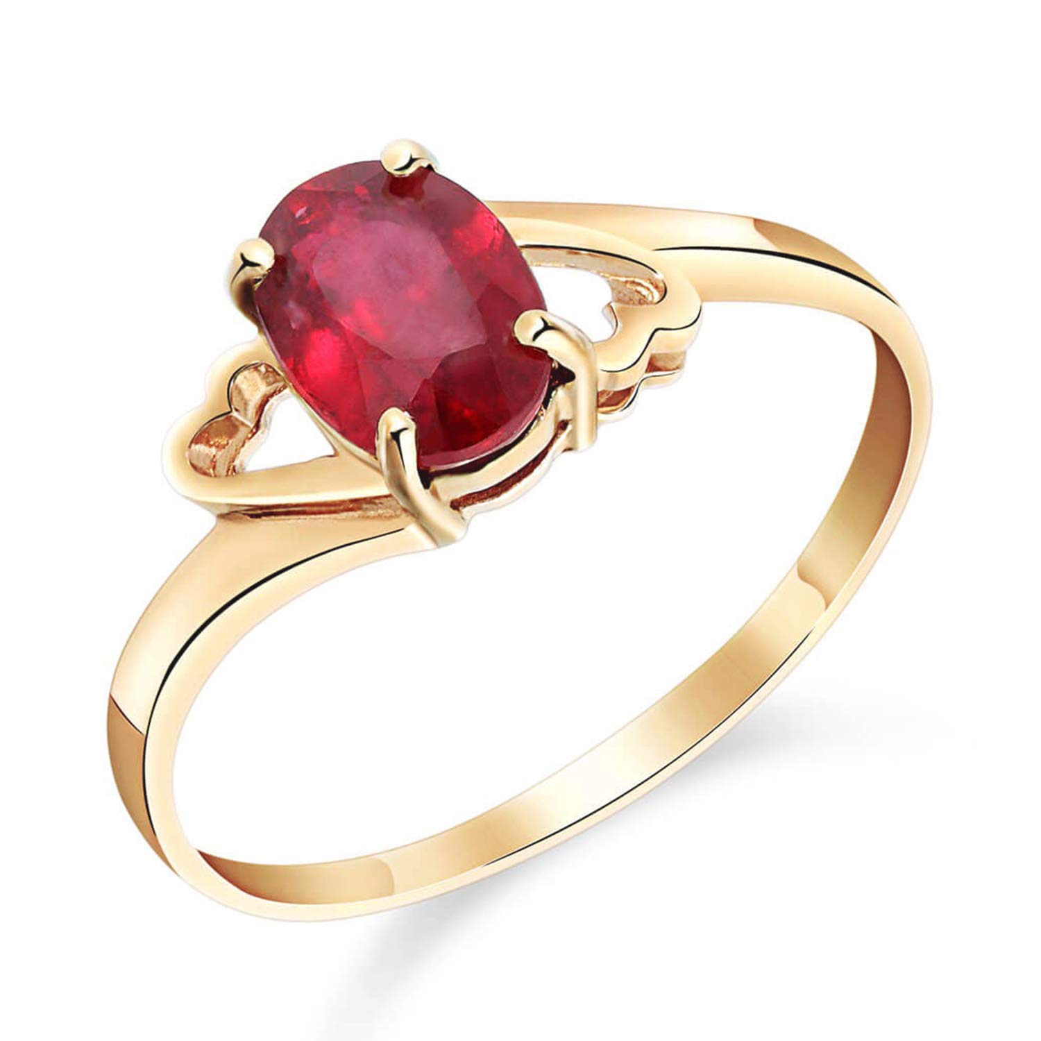 14K Solid Gold Ring with 1.15ct Oval Ruby - Galaxy Gold GG Elegant Jewelry for Women, Perfect for Engagement, Anniversary & Special Occasions