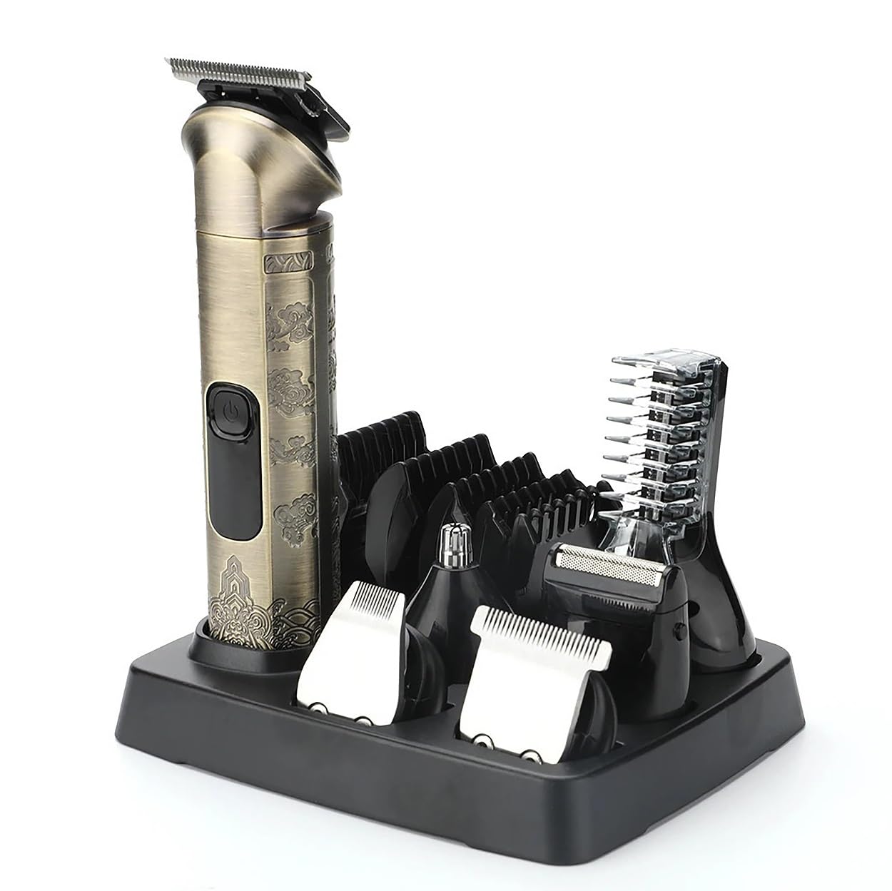6-in-1 Waterproof Electric Hair Clipper & Beard Trimmer for Men - Rechargeable Body Groomer with Adjustable Blades for Face, Nose, Ear & Eyebrow Hair - Perfect for Home, Travel & Professional Grooming