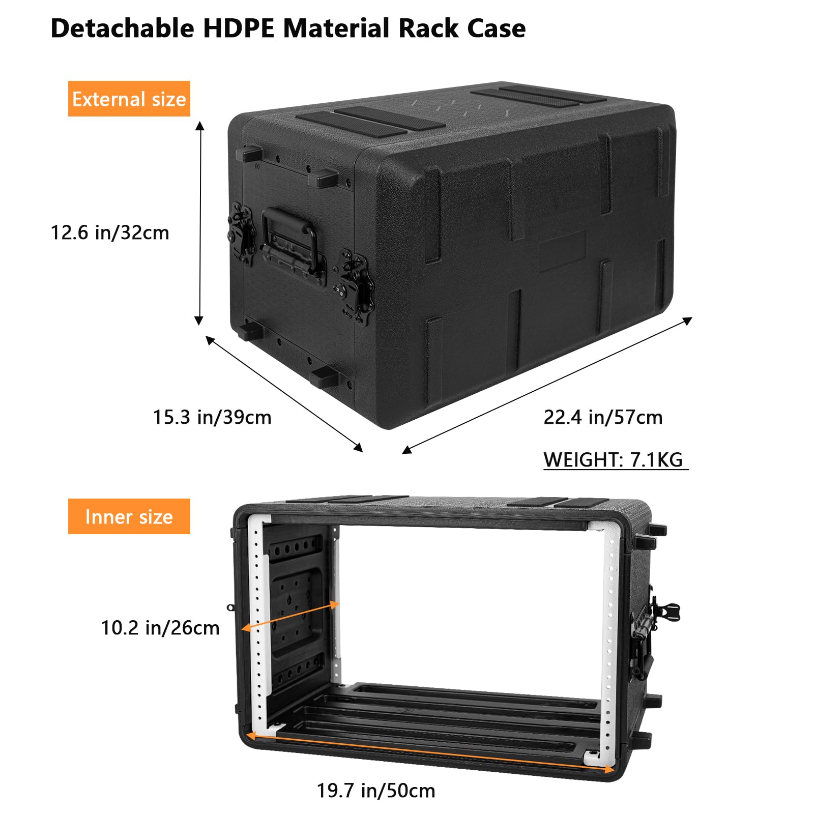 6U Rack Mount Case - Heavy Duty Molded Amplifier & Pro Audio Equipment Case for PA, DJ, Flight & Road Travel - Waterproof Protective Hard Case with Custom Foam for Wireless Mic Systems, Amps, Effects & Mixers - Perfect for Live Gigs, Studio Use & Secure Equipment Transport