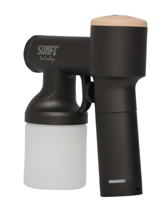 SunFX Pro Freestyle Handheld Spray Tan Gun - Portable & Rechargeable Airbrush Tanning Machine with Carry Case (Latte) | Perfect for Home Use, Salon Professionals & Mobile Spray Tan Services